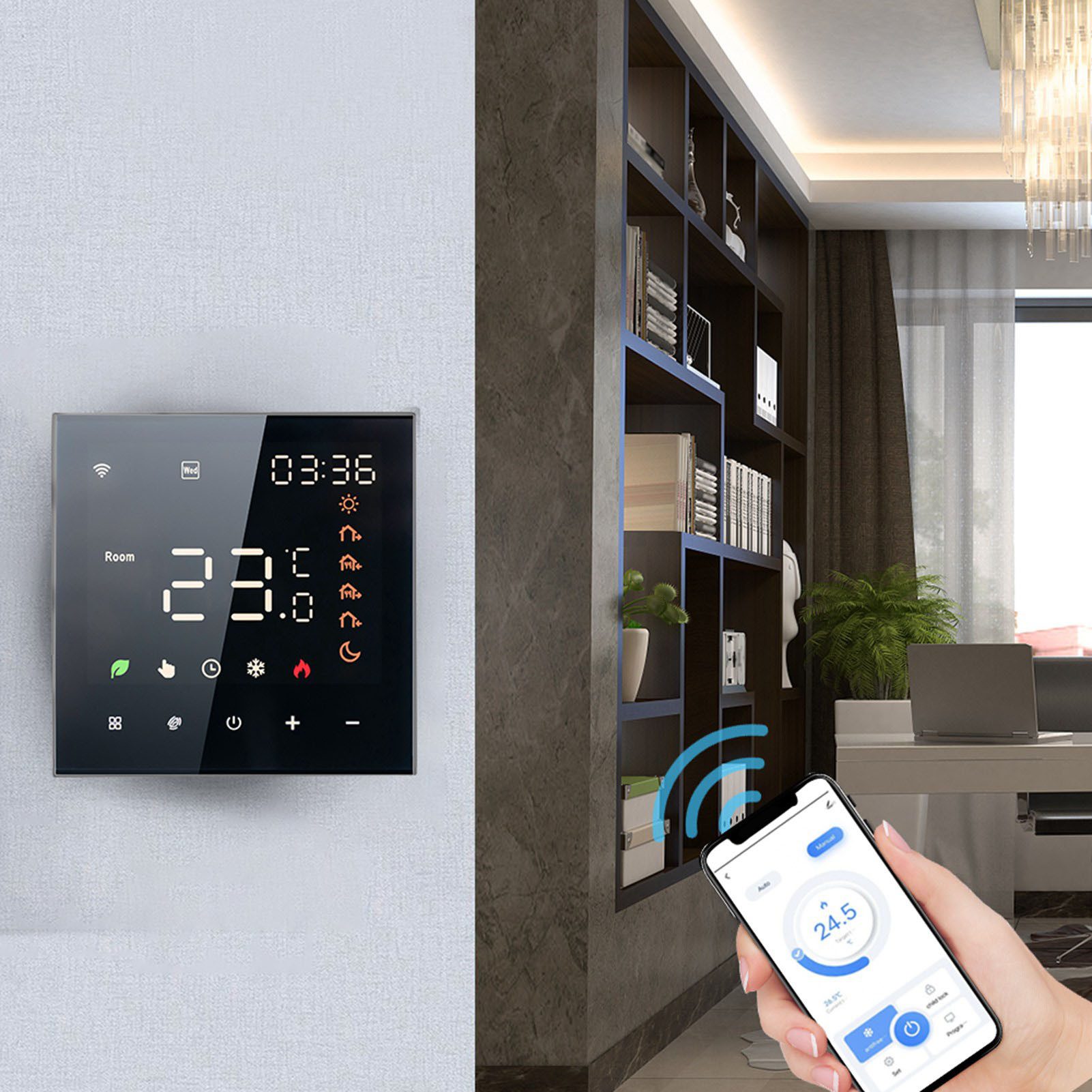 GARRYFIZH Raumthermostat Raumthermostat Digital Raumtemperaturregler, Programmierbare Funktionen Untertemperaturschutz NTC-Temperatursensor
