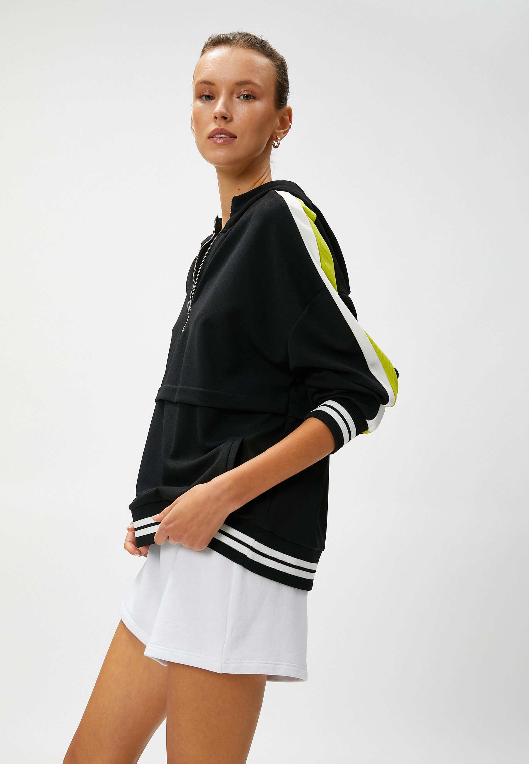 Koton Kapuzensweatshirt Kapuzenkragen Mit Reißverschlussdetail Kapuzensweat günstig online kaufen