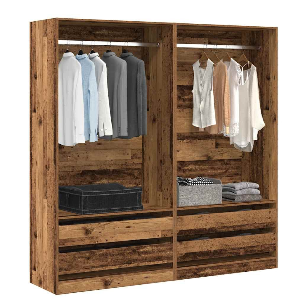 vidaXL Kleiderschrank Kleiderschrank Altholz-Optik 100x50x200 cm Holzwerkstoff
