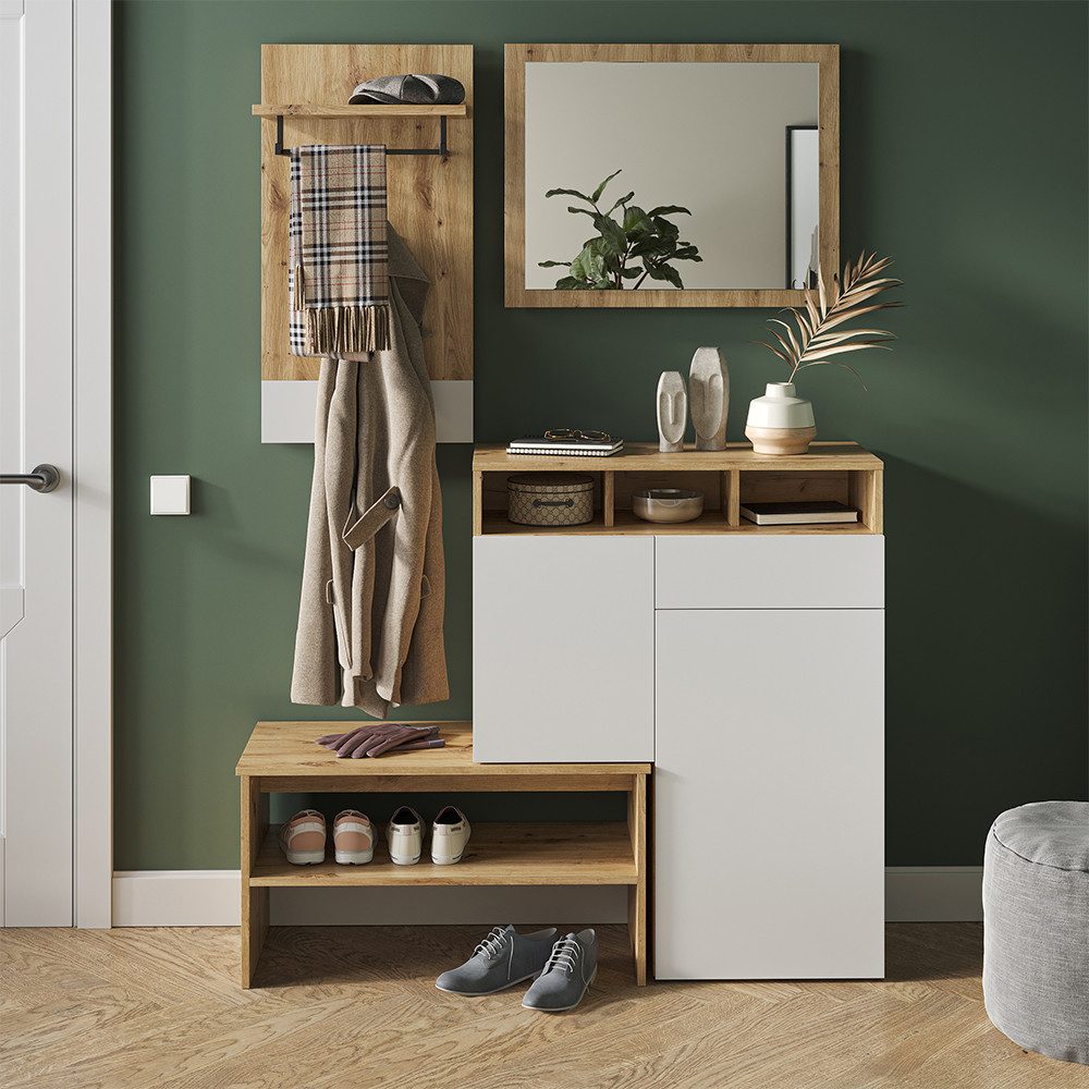 Vicco Garderobenschrank Selena, Weiß/Artisan, 44 x 83 cm (Spar-Set) günstig online kaufen