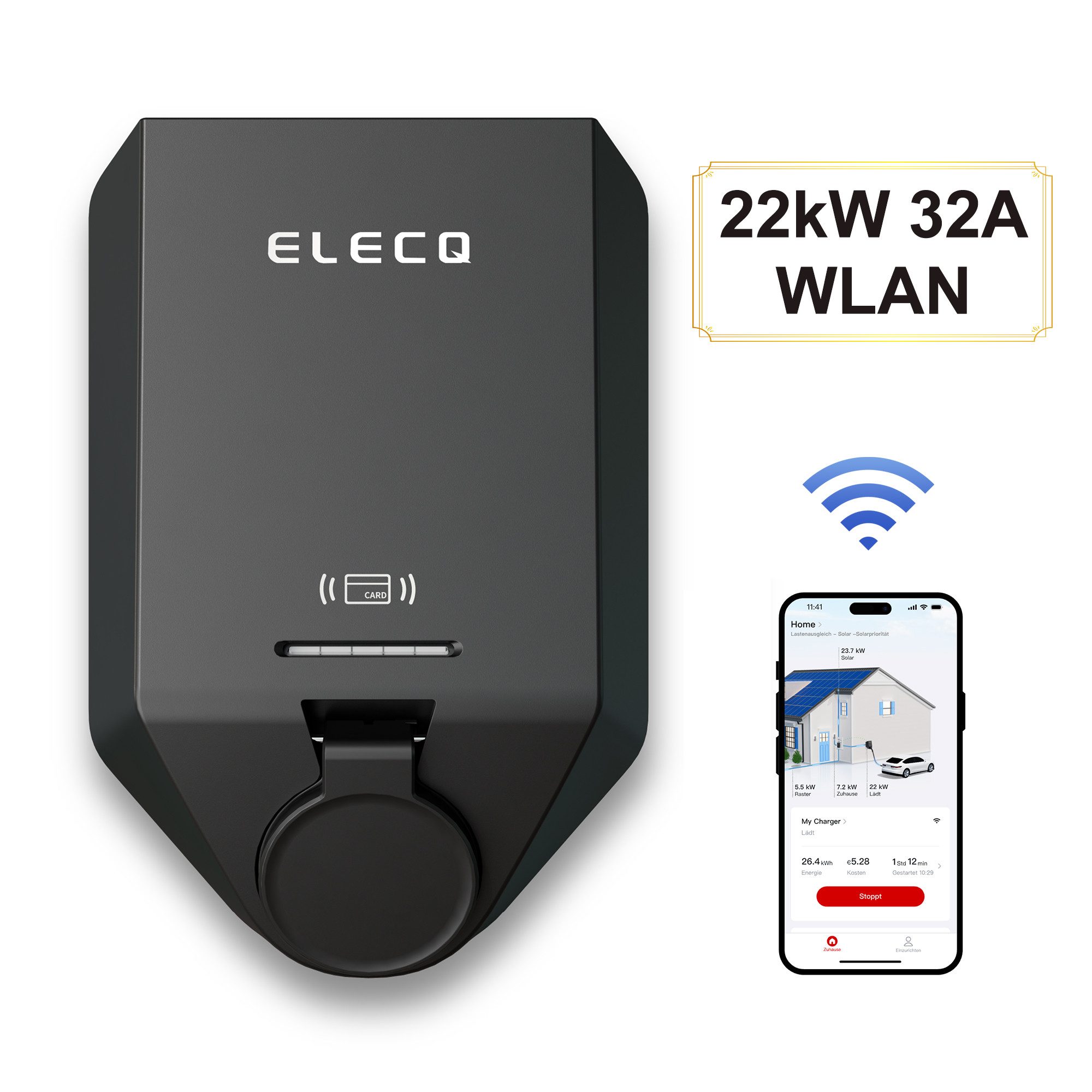 Elektroauto-Ladestation H1, Wallbox mit App