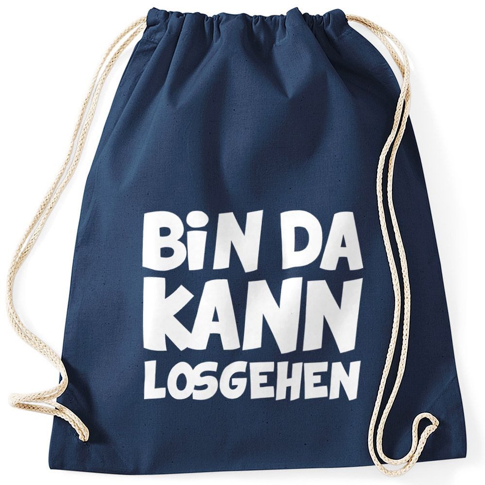 Turnbeutel Lustiger Turnbeutel mit Spruch Bin da kann losgehen Moonworks®
