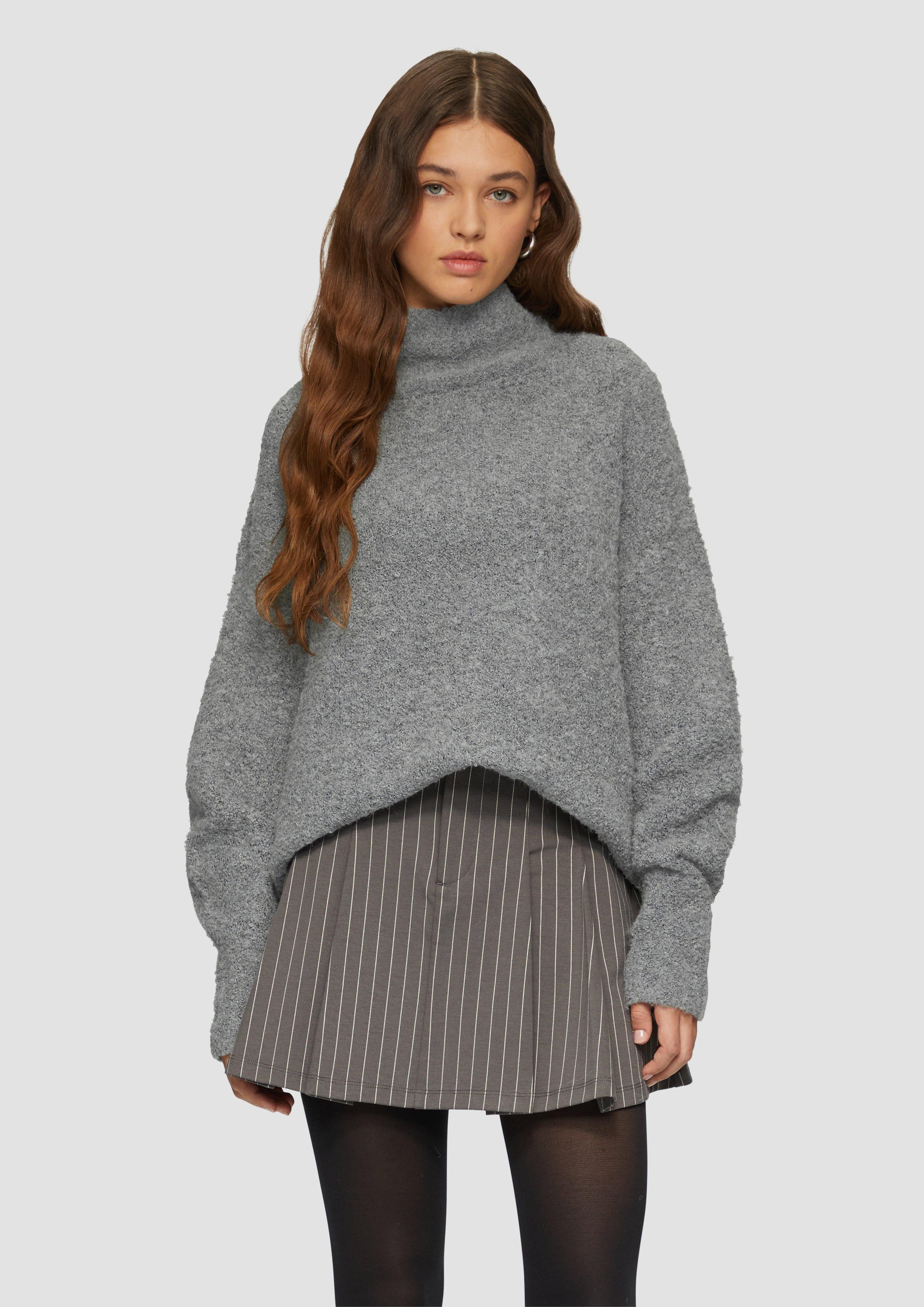 Strickpullover Longpullover aus Bouclé - Strick
