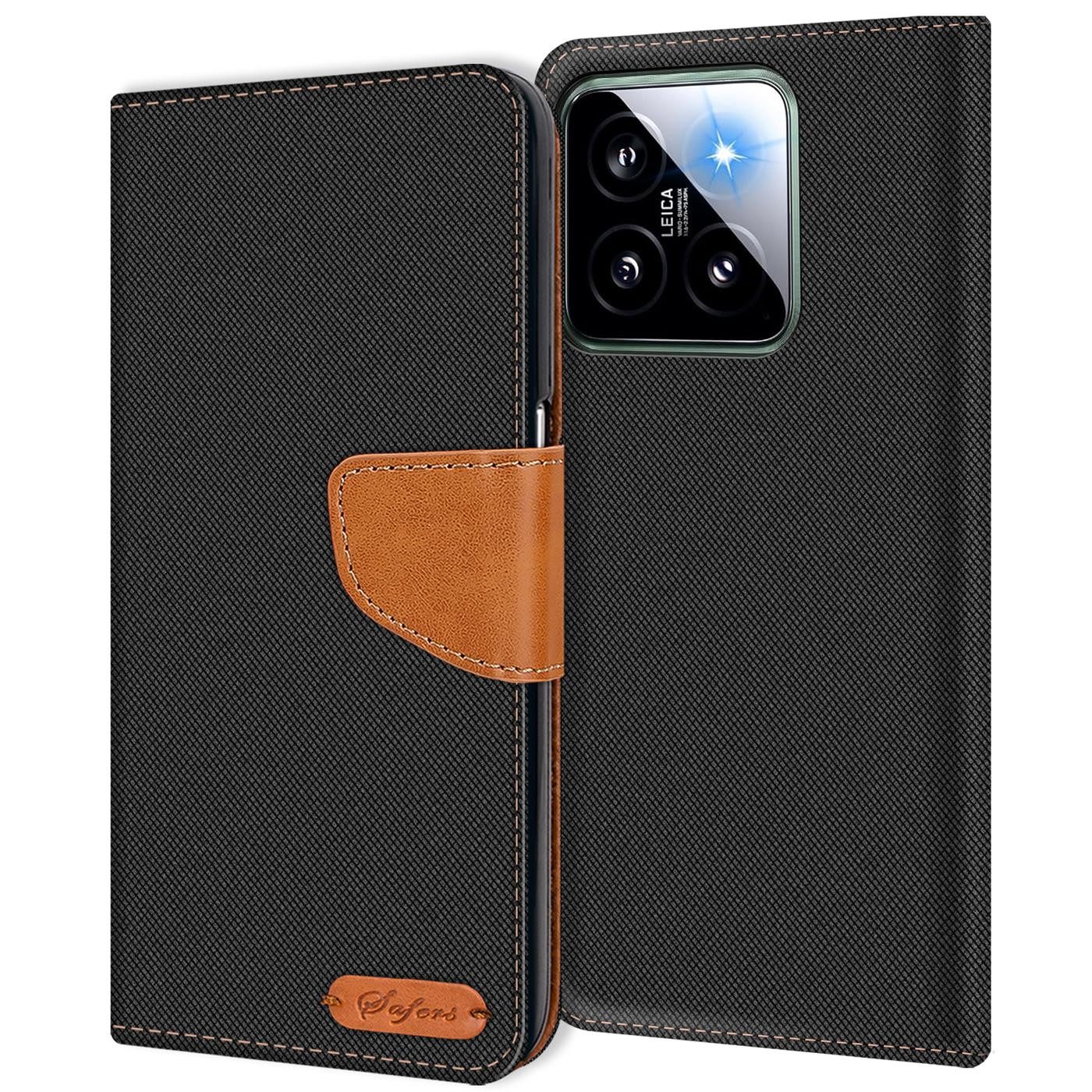 CoolGadget Handyhülle Denim Schutzhülle Flip Case für Xiaomi 14 6,36 Zoll, Book Cover Handy Tasche Hülle für Xiaomi 14 Klapphülle