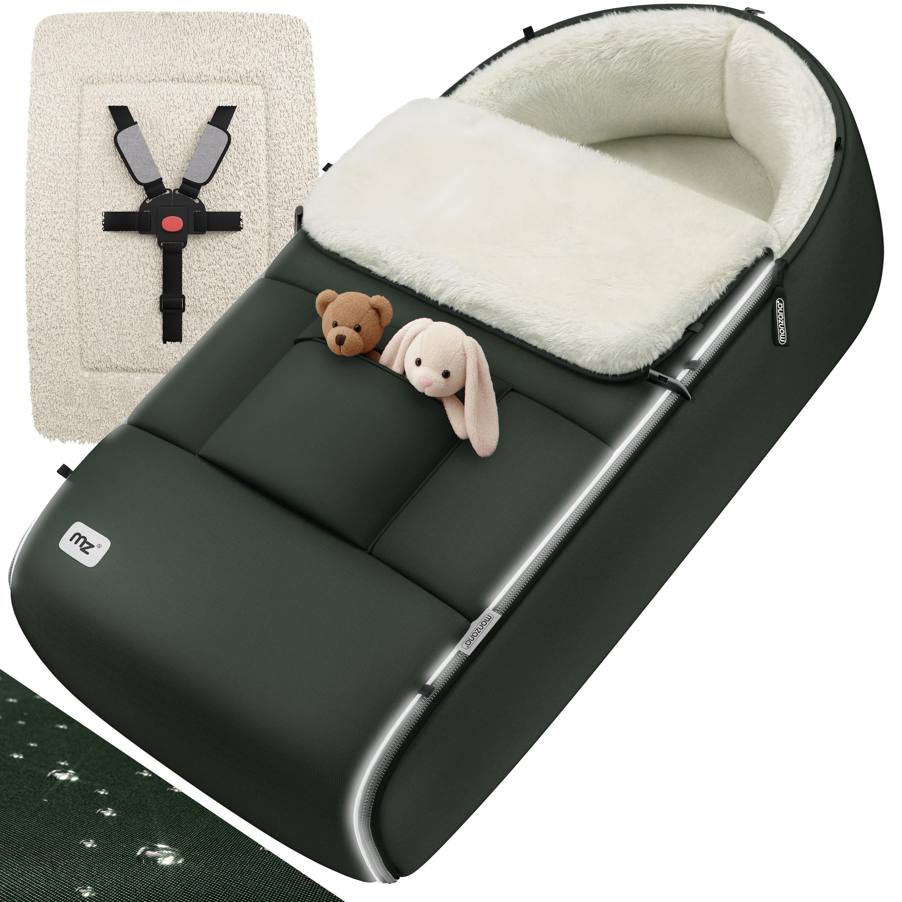 monzana Fußsack, Reflektoren-Streifen Waschbar Reißverschluss Kopfteil Wetterfest