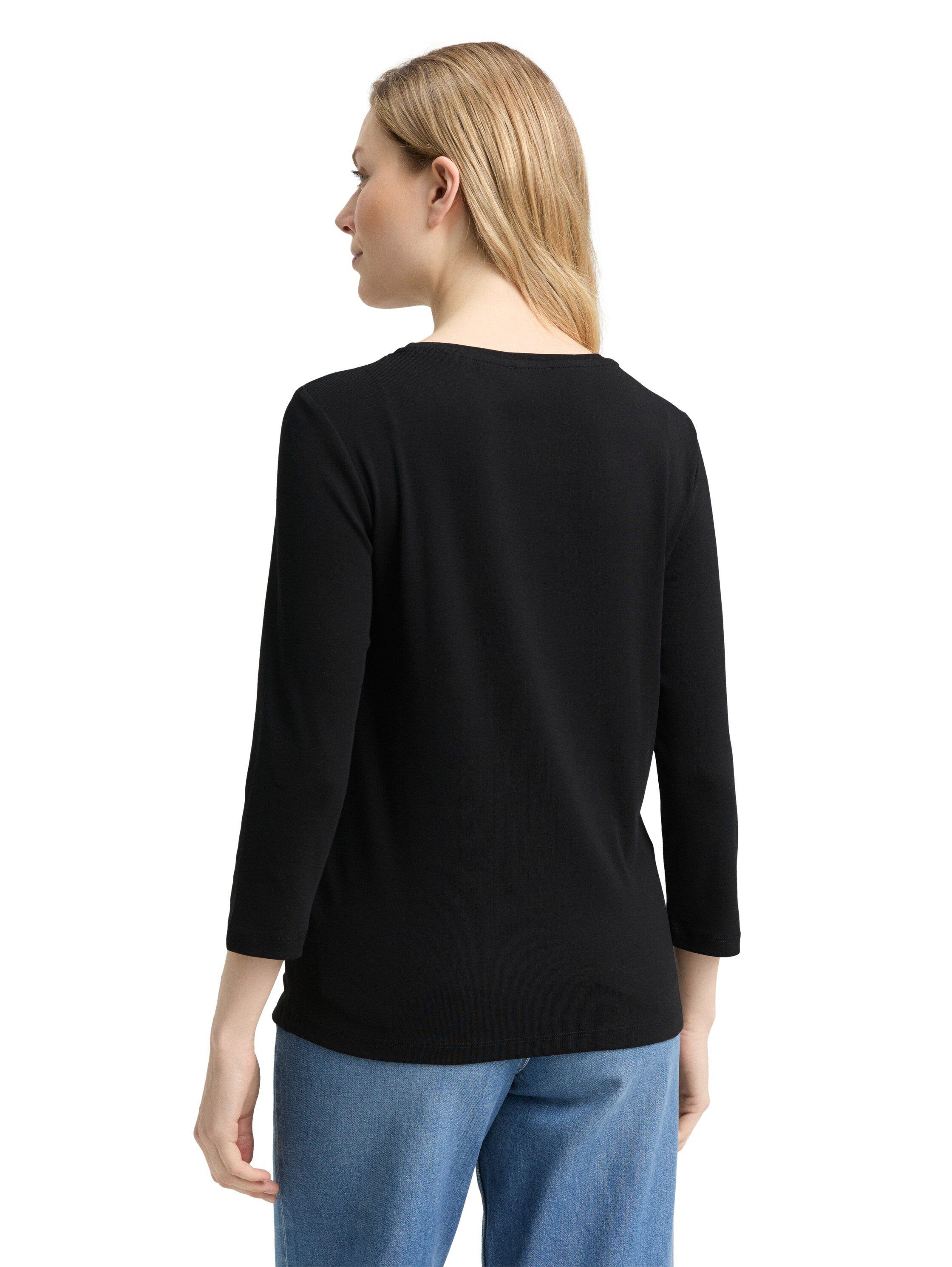 TOM TAILOR 3/4-Arm-Shirt mit Logo Schriftzug günstig online kaufen