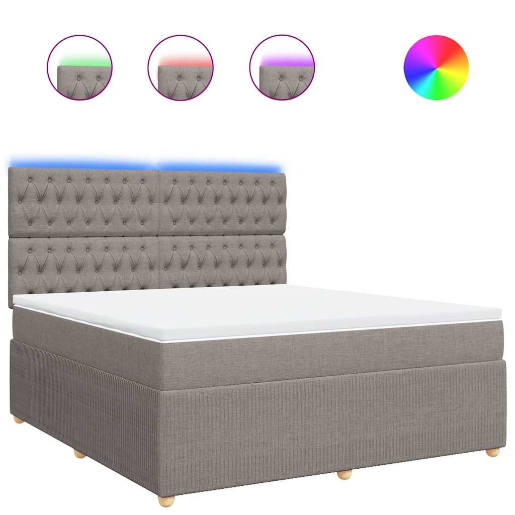 vidaXL Bett Boxspringbett mit Matratze Taupe günstig online kaufen