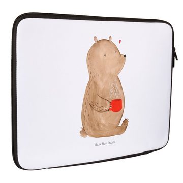 Mr. & Mrs. Panda Laptop-Hülle 20 x 28 cm Bär Kaffee - Weiß - Geschenk, Notebook Schutz, Welt retten, Für Reisen optimiert
