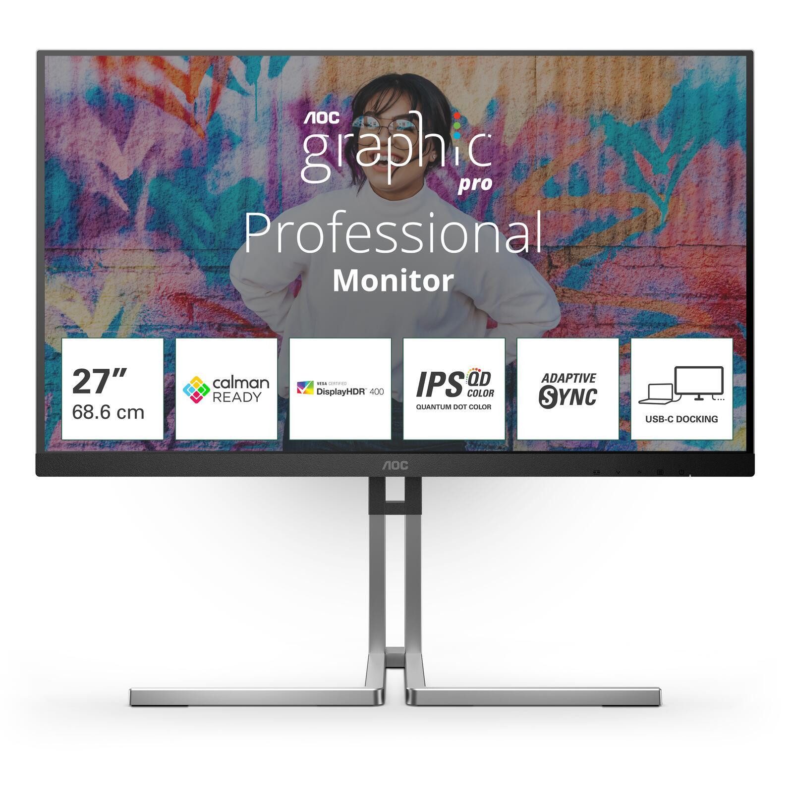 AOC Q27U3CV TFT-Monitor (2560 x 1440, 4 ms Reaktionszeit, 75 Hz)