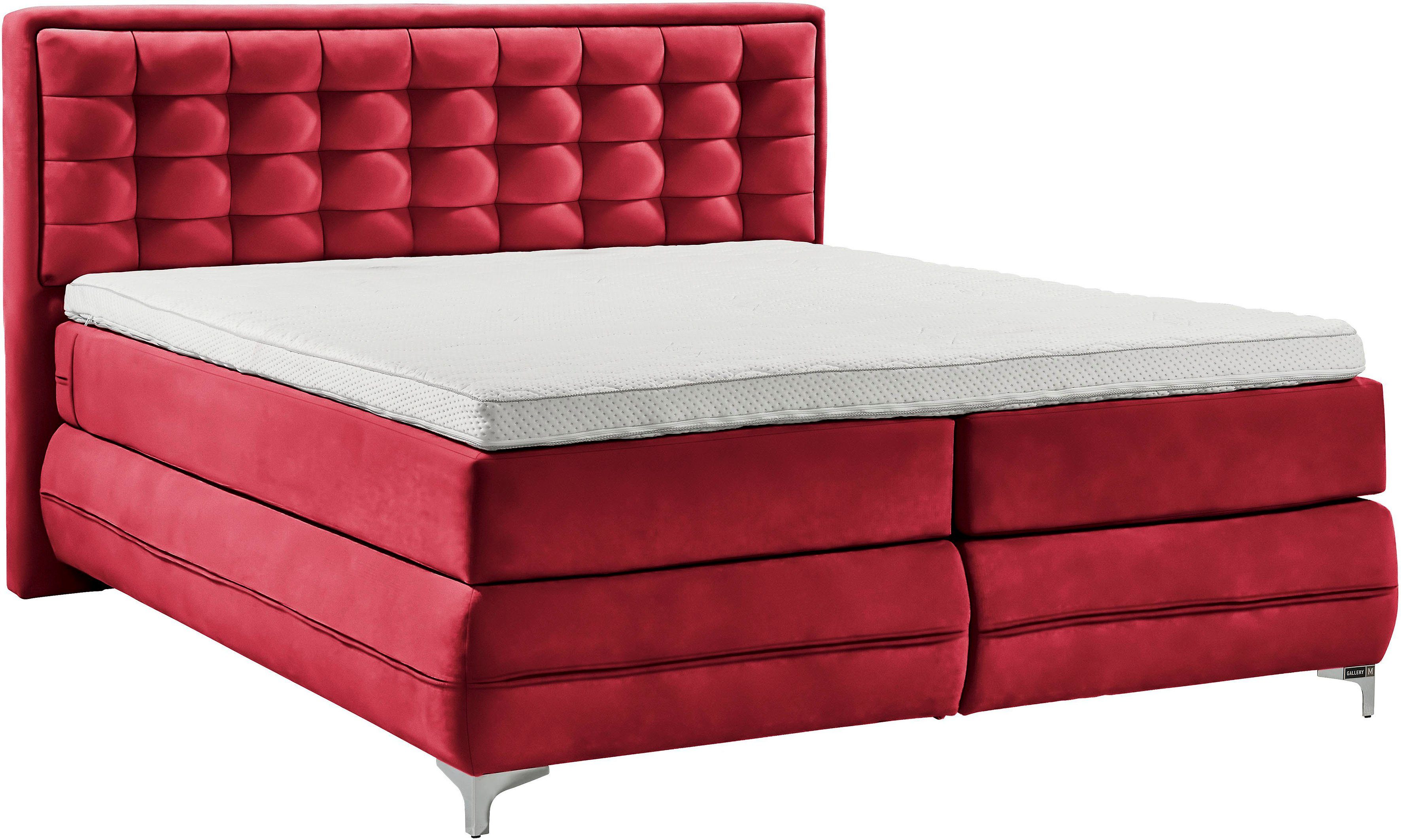 Musterring Boxspringbett "Dubai", Winkelfuß in Chrom, 3 Härtegrade, Kopftei günstig online kaufen