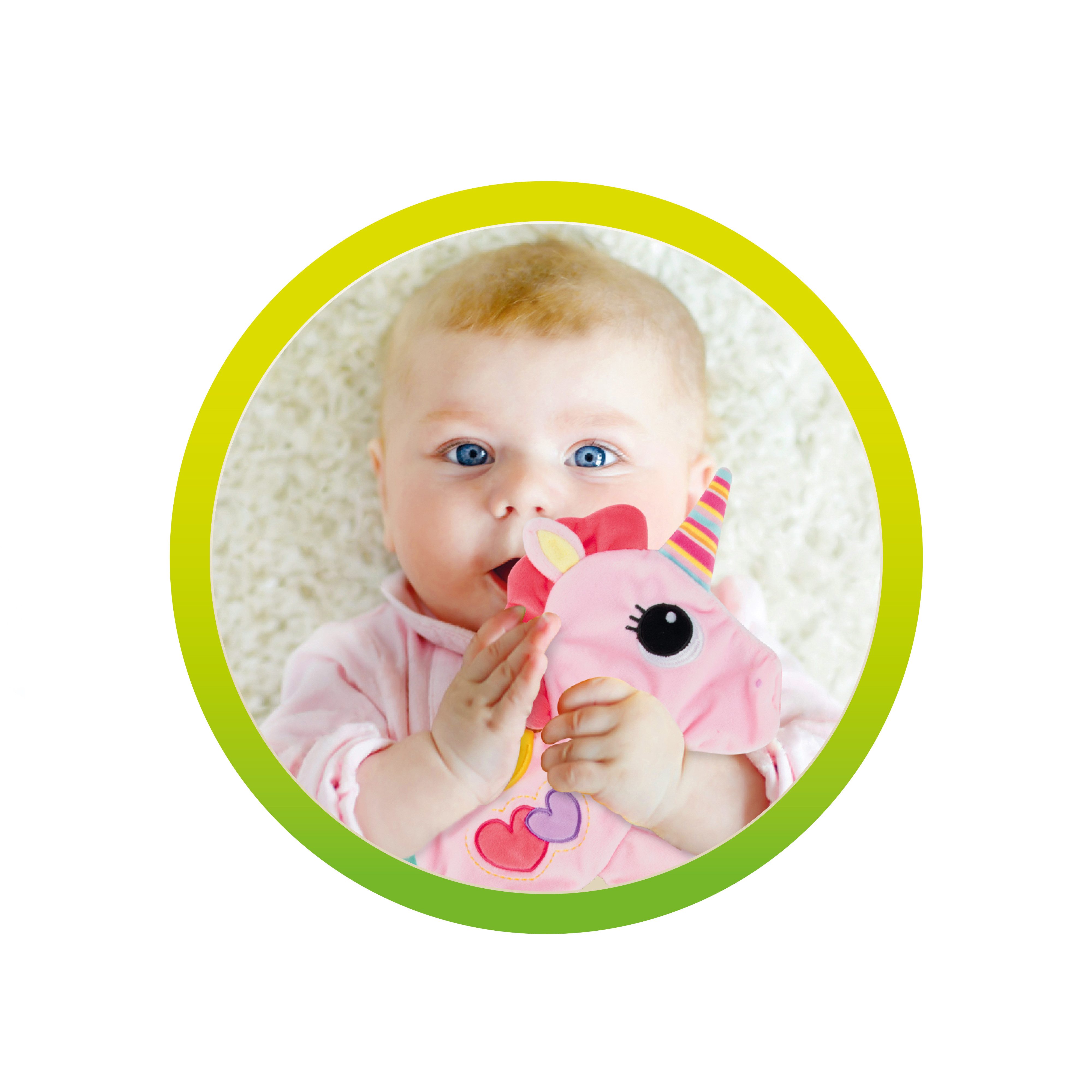 Toi-Toys Kuscheltier Toi-Toys LITTLE STARS Baby Knistertuch – Einhorn Schmusetuch, Einhorn-Design