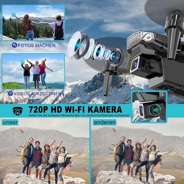 Wipkviey Kamera, T27 Faltbare-Quadcopter Drohne (720p, mit 3D-Flips/Höhenhaltung/Gesten-Selfie/Wegpunktflug Geschenke)