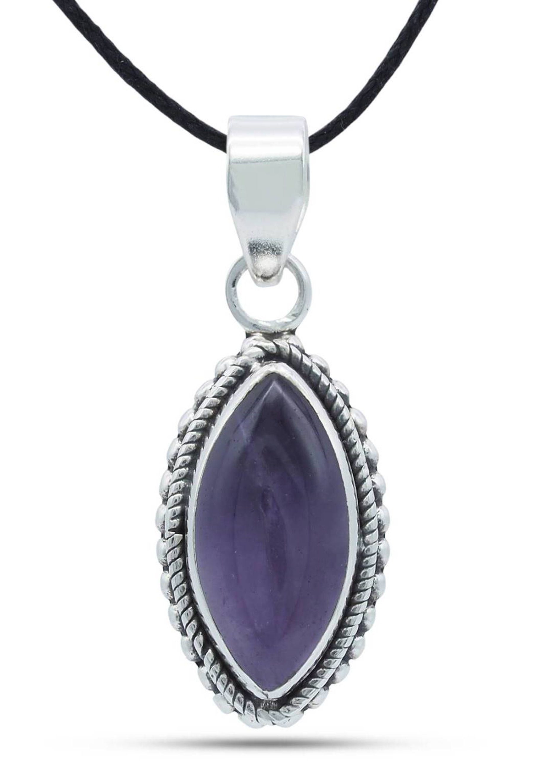 mantraroma Kettenanhänger 925er Silber mit Amethyst