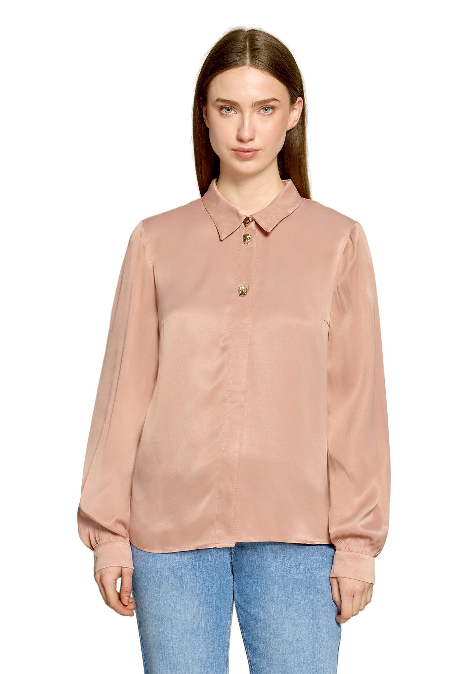 Cartoon Satinbluse Damen mit Knöpfen