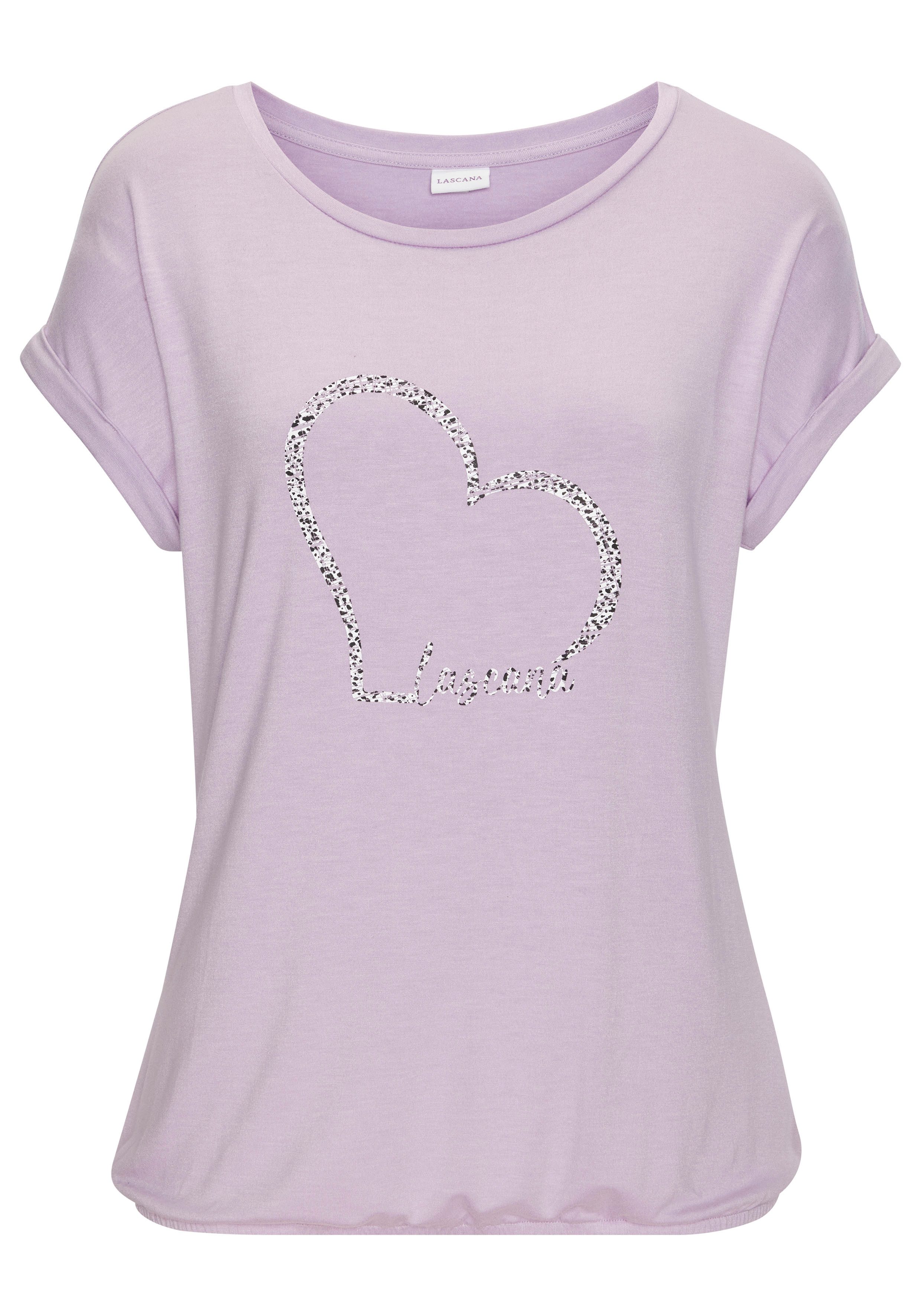 LASCANA Kurzarmshirt mit Lascana Herz Print aus weichem Viskose-Stretch. € 26,99, (€ 26,99 pro 1 Stk).