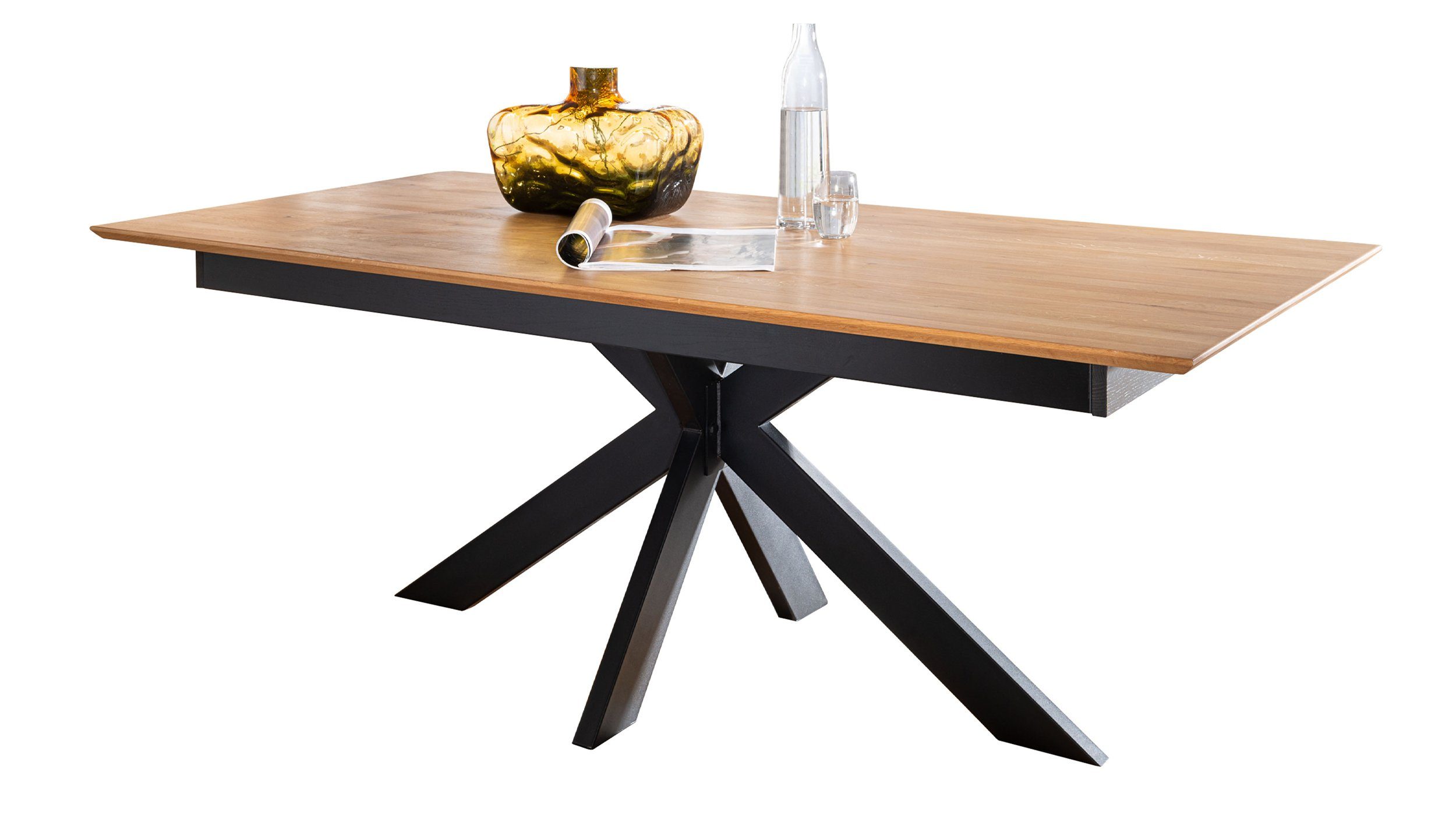 Massivart® Esstisch RICARDO 160 cm, 180 cm, 200 cm / ausziehbar / Wildeiche günstig online kaufen