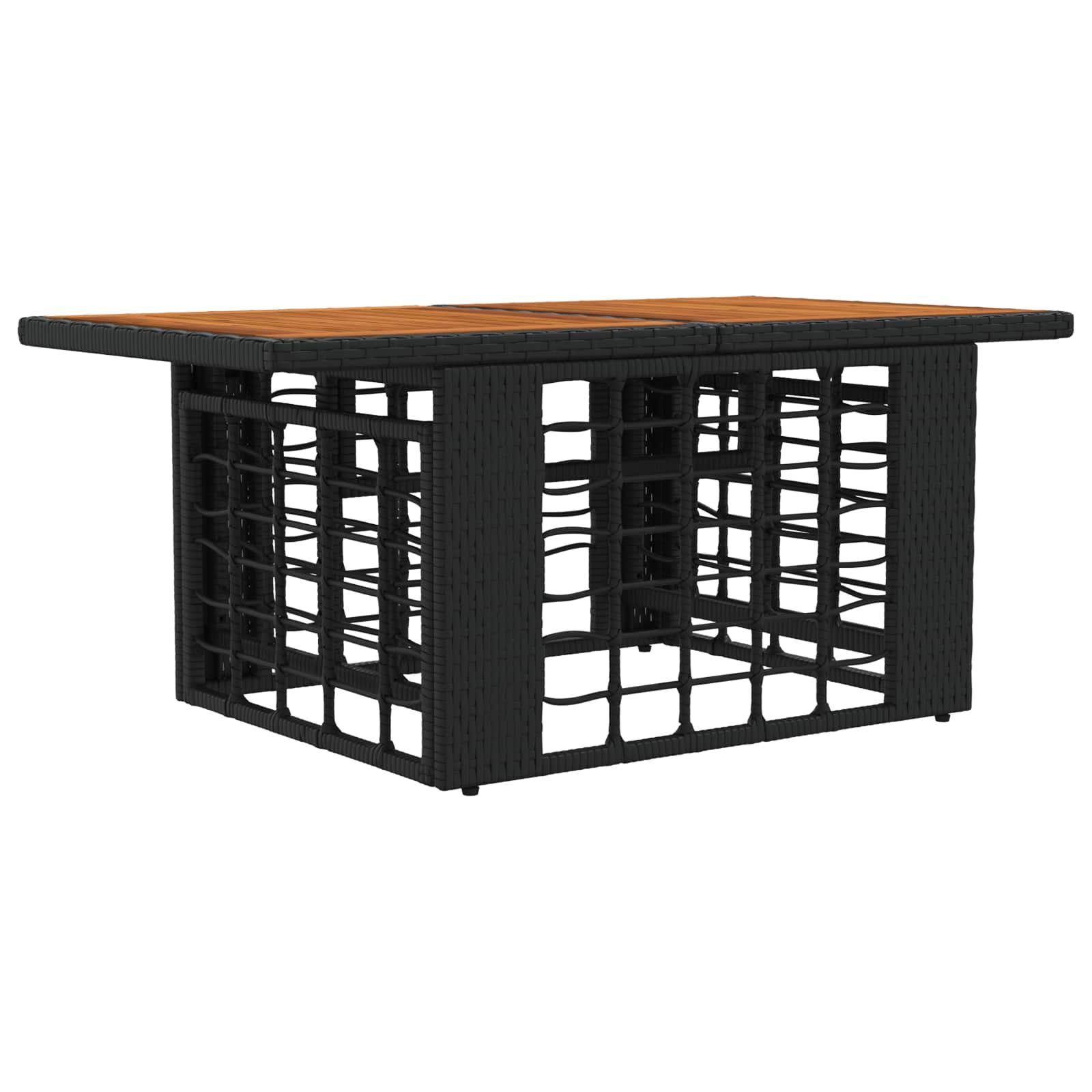 vidaXL Gartentisch Garten Lifting Up Tisch Schwarz und Natur 100 x 55 x 37 cm (1-St)