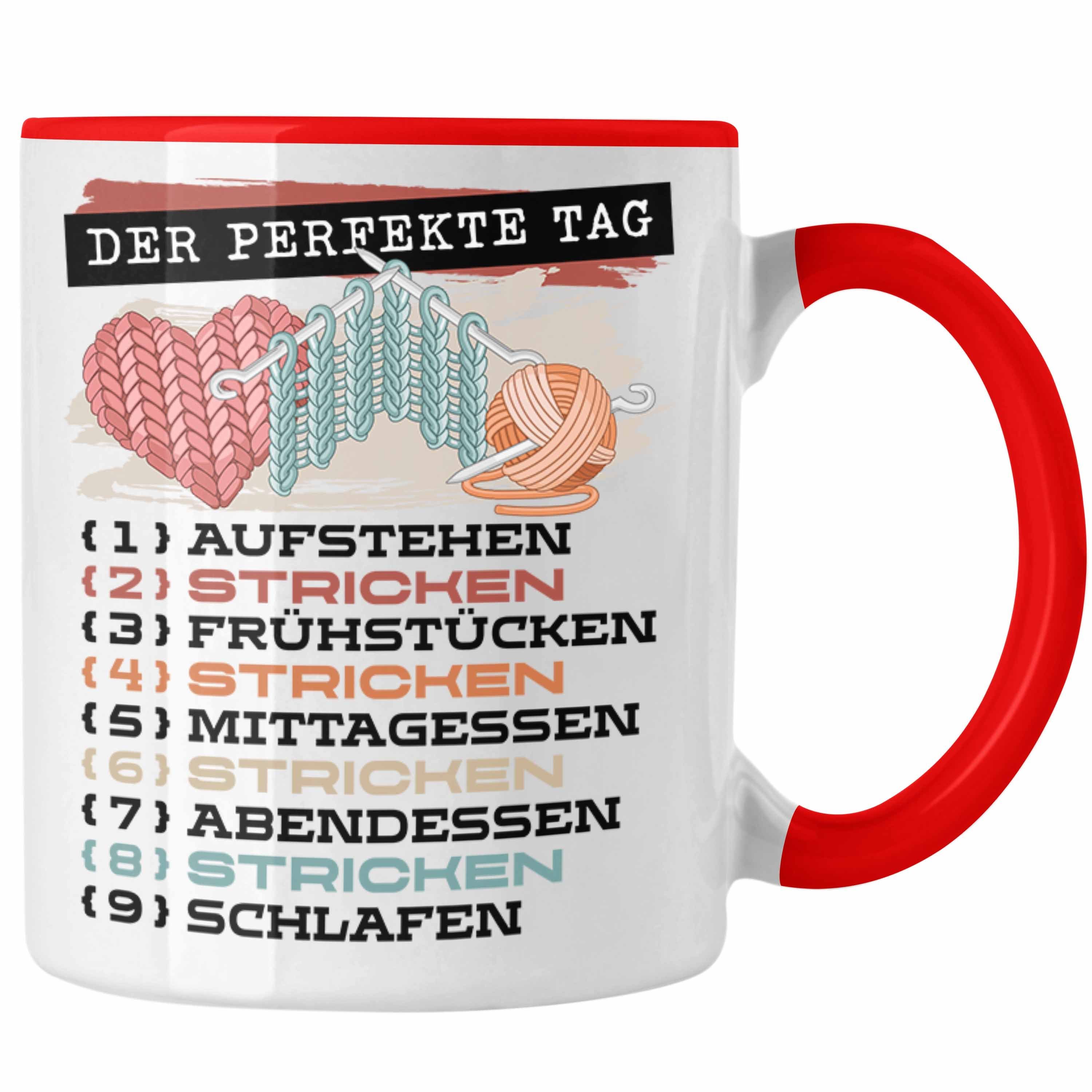 Trendation Tasse Trendation - Stricken Tasse Geschenk Becher Der Perfekte Tag Häckeln G Rot