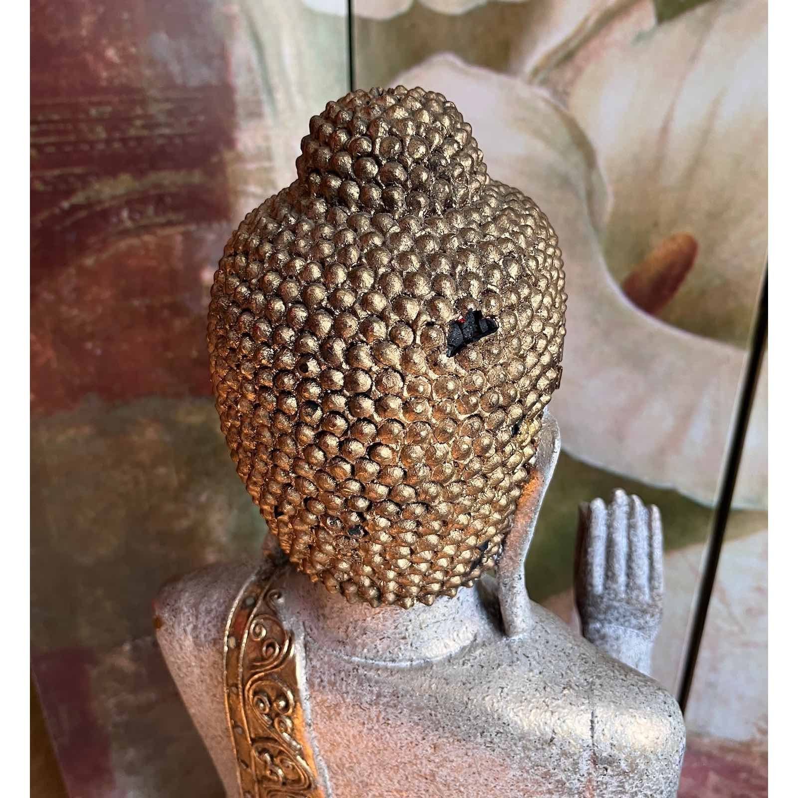 Asien LifeStyle Buddhafigur Montags Buddha 108cm Figur Thailand groß Holz