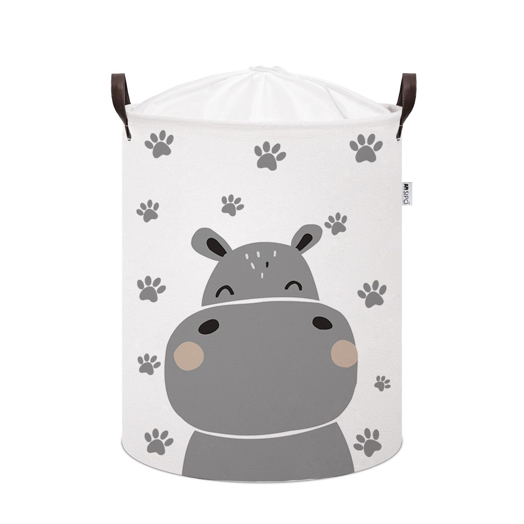 Sipo Wäschekorb, Aufbewahrungskorb Spielzeugkorb Kinder Tiermotiv, 43L Stoffkorb stabil