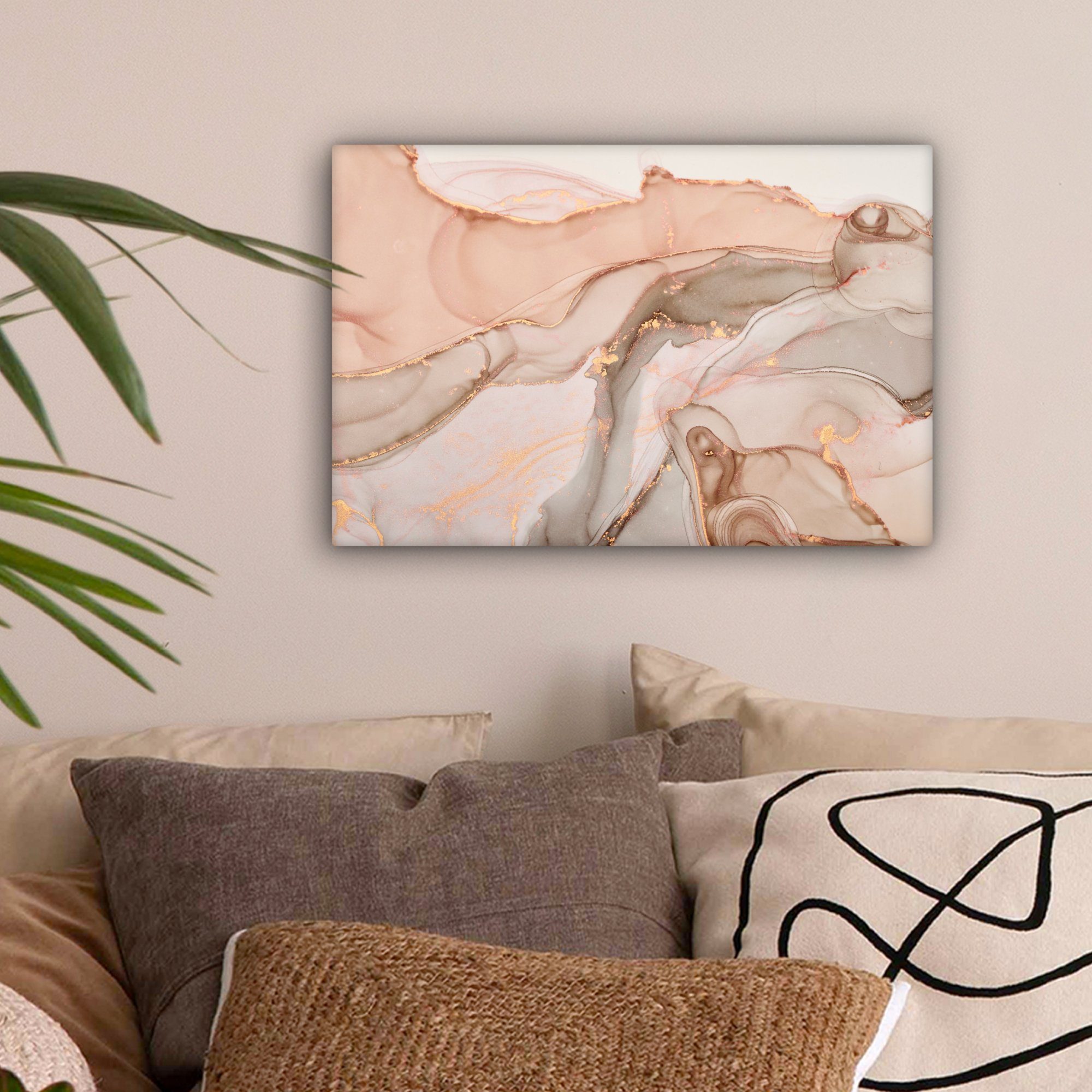 OneMillionCanvasses® Leinwandbild Marmor - Rosa - Rosa, Fotodruck (1 St), L günstig online kaufen