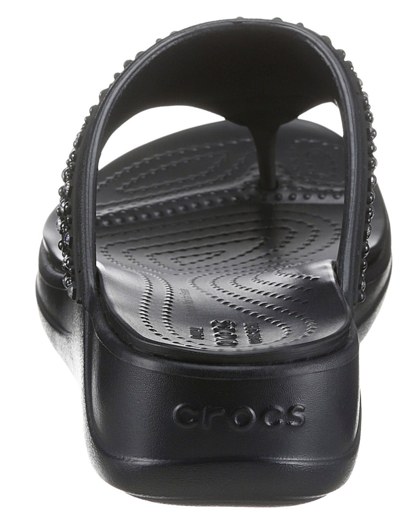 Schuhe Badeschuhe Crocs Monterey Shimmer Badesandale mit Keilabsatz
