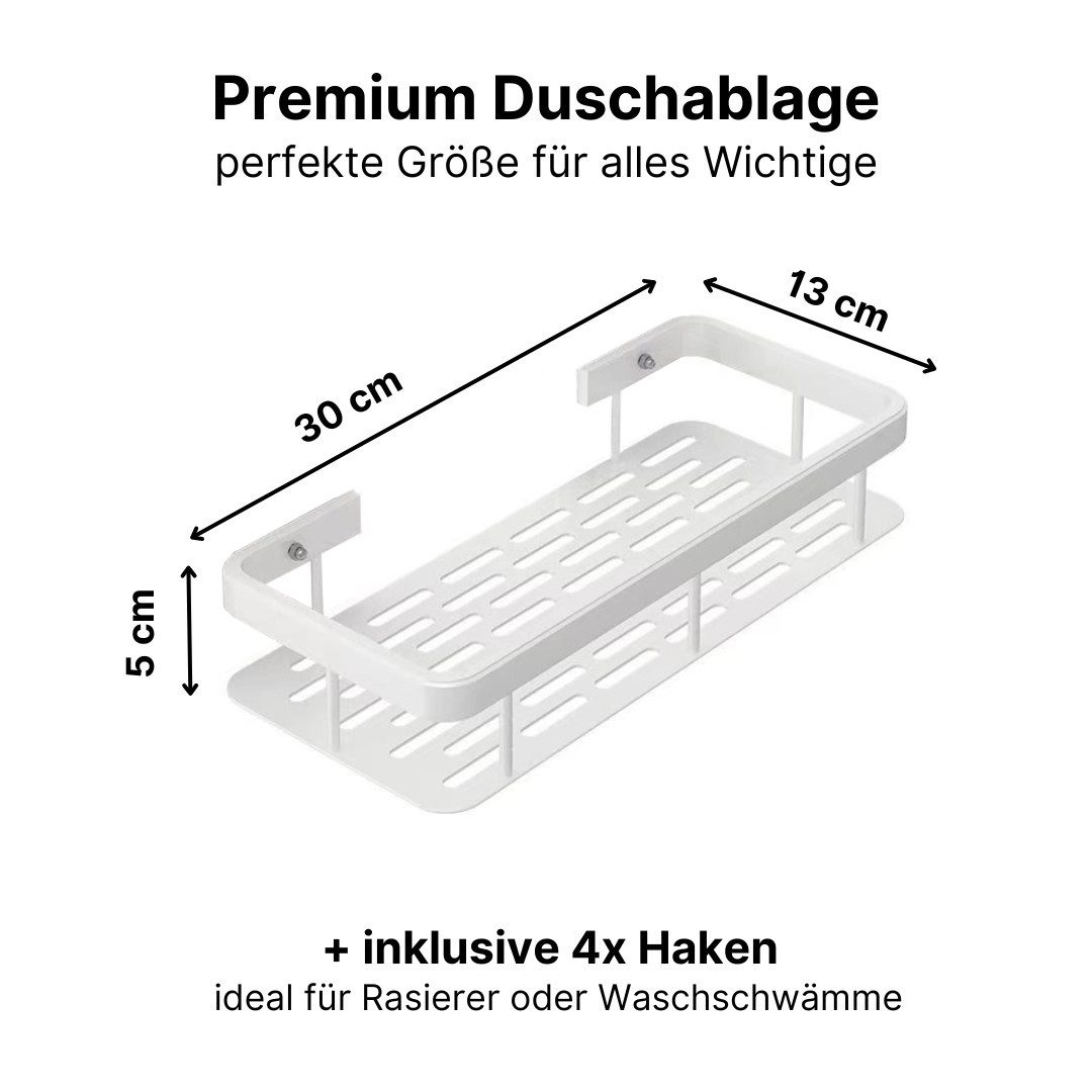 LIVINA HOME Duschablage ohne Bohren, Duschablage zum hängen, Duschkorb in schwarz, 1-tlg., Badregal, Duschregal, Duschzubehör, Badezimmerorganizer, +4 Haken – Bild 4 von 5
