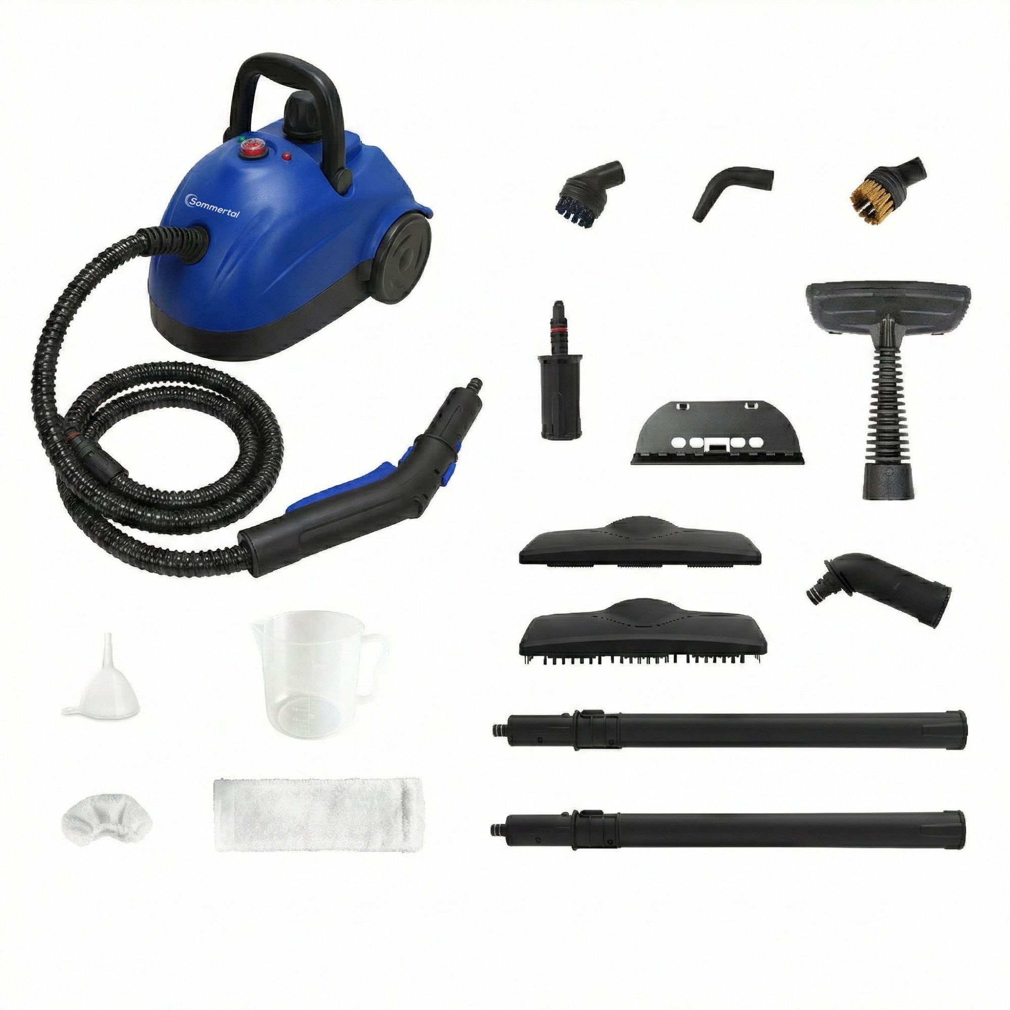 Sommertal Handdampfreiniger Sommertal XXL SC1000 Dampfreiniger Handgerät 1500 W, 1500 W, 1100 ml Tank, 16-teiliges Zubehörset, Steam Cleaner