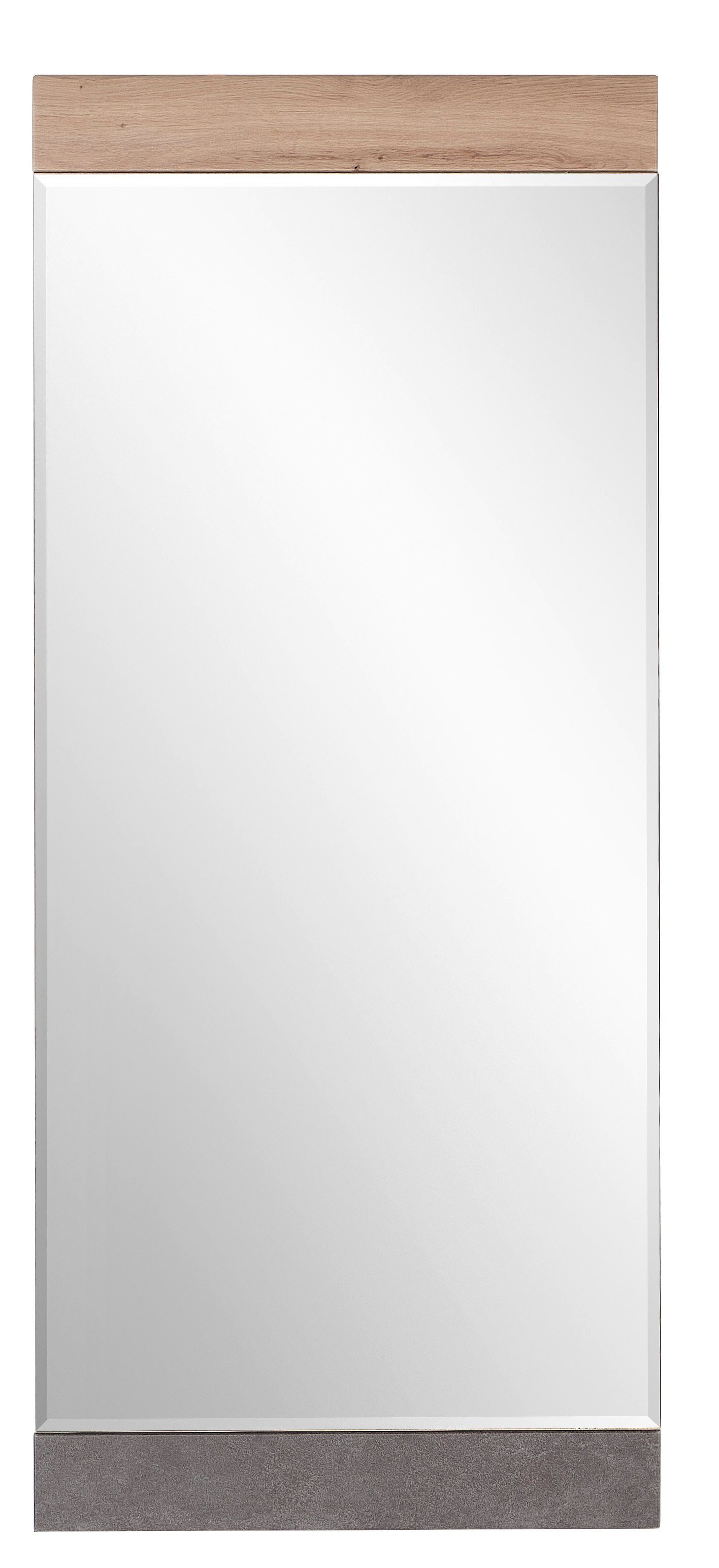 in Roxy in cm Wandspiegel Spiegel, Absetzung Artisan-Eiche 125 möbelando Höhe 54 Moderner Spanplatte Steinoptik. cm, Trägerplatte Wally, aus 3 Breite cm, Nachbildung mit Tiefe