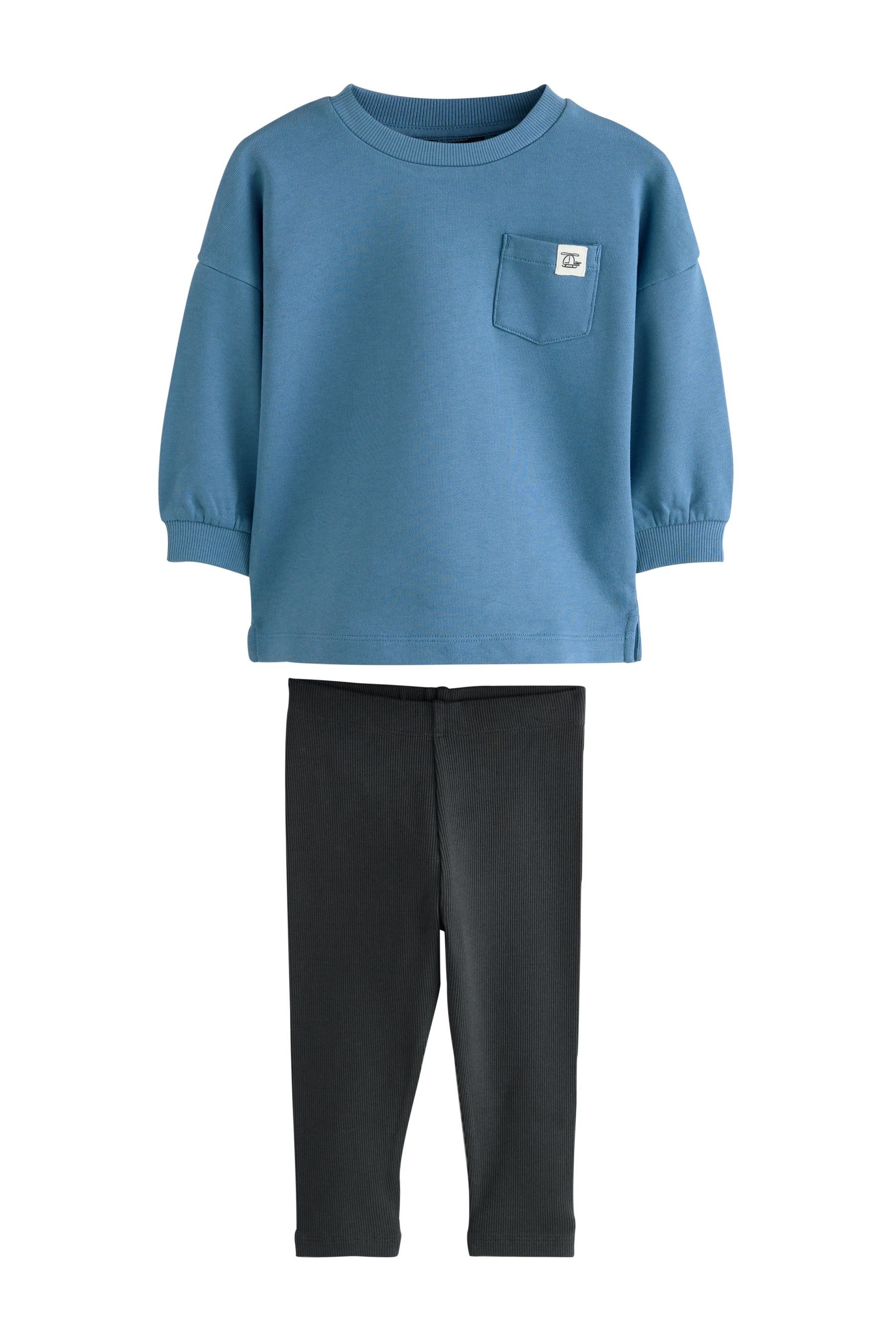 Next Langarmshirt & Leggings Langarmoberteil und Leggings im 3er-Set (6-tlg)