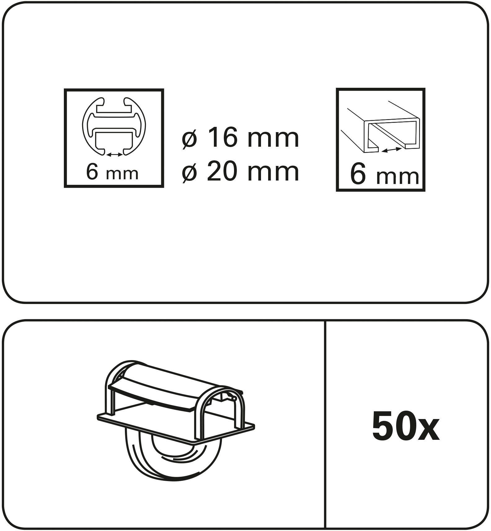 GARDINIA Gardinengleiter Querbügel-Klickgleiter Maxi, (50-St), Serie günstig online kaufen