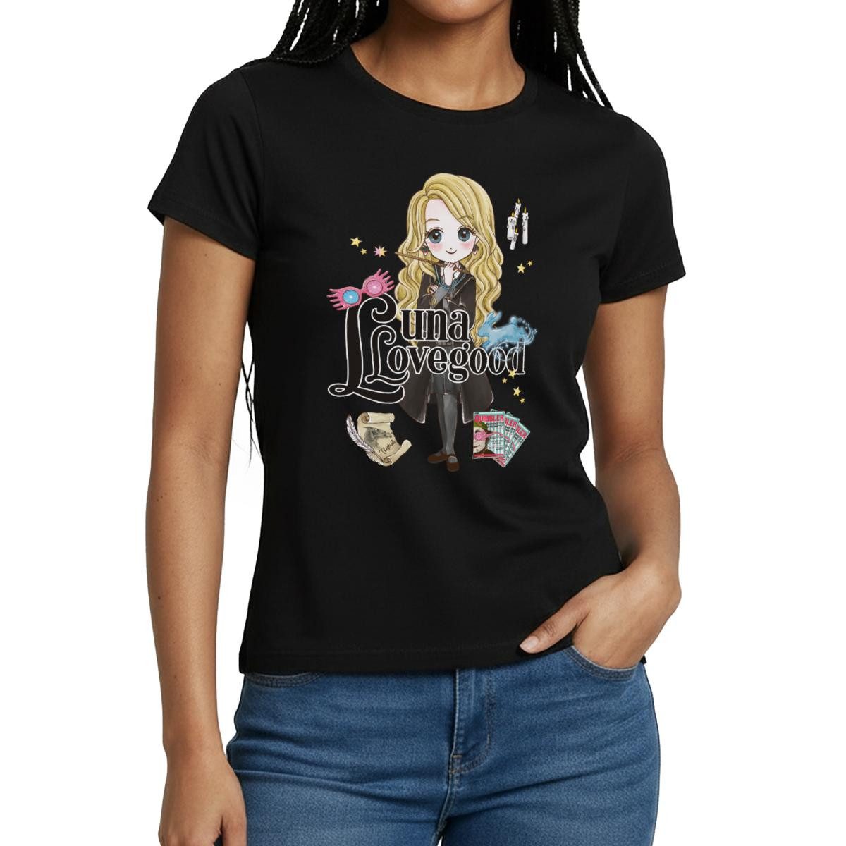 Spreadshirt T-Shirt Harry Potter Luna Lovegood Frauen T-Shirt (1-tlg) Slim Fit, fällt klein aus