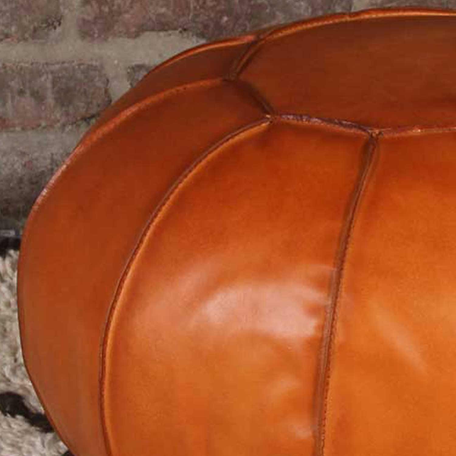 Casa Moro Pouf Orientalisches Leder-Sitzkissen Sunyata braun 45x45x45cm  Handgefertigt (Echt-Leder Sitz-Hocker quadratisch), ein Polsterhocker für