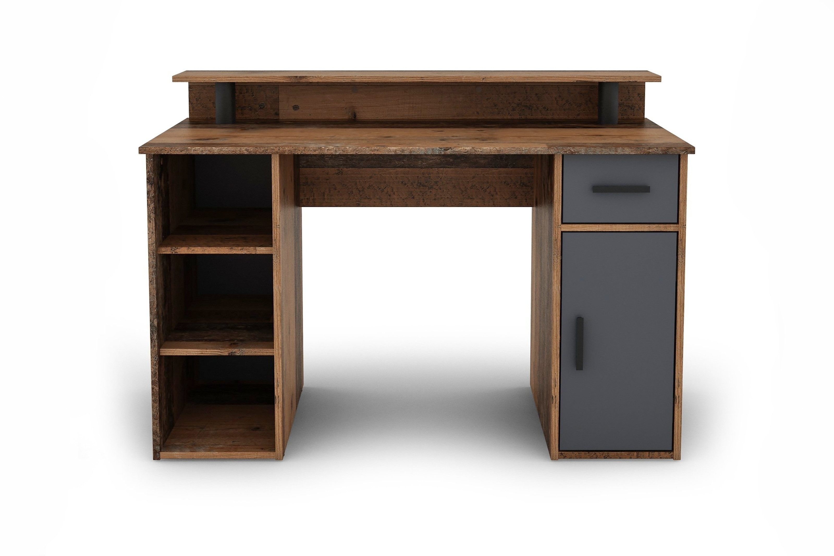 freiraum Schreibtisch DIEGO, in Old-Wood-Optik/Anthrazit 120 x 88 x 55 cm (BxHxT)
