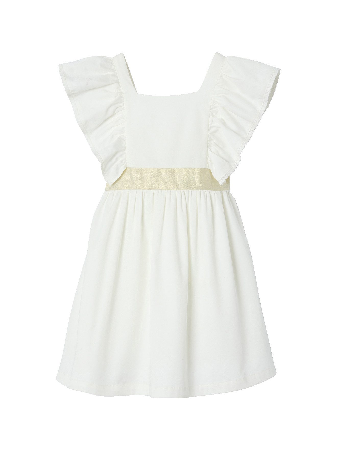 vertbaudet Minikleid Festliches Mädchen Kleid mit goldenem Gürtel