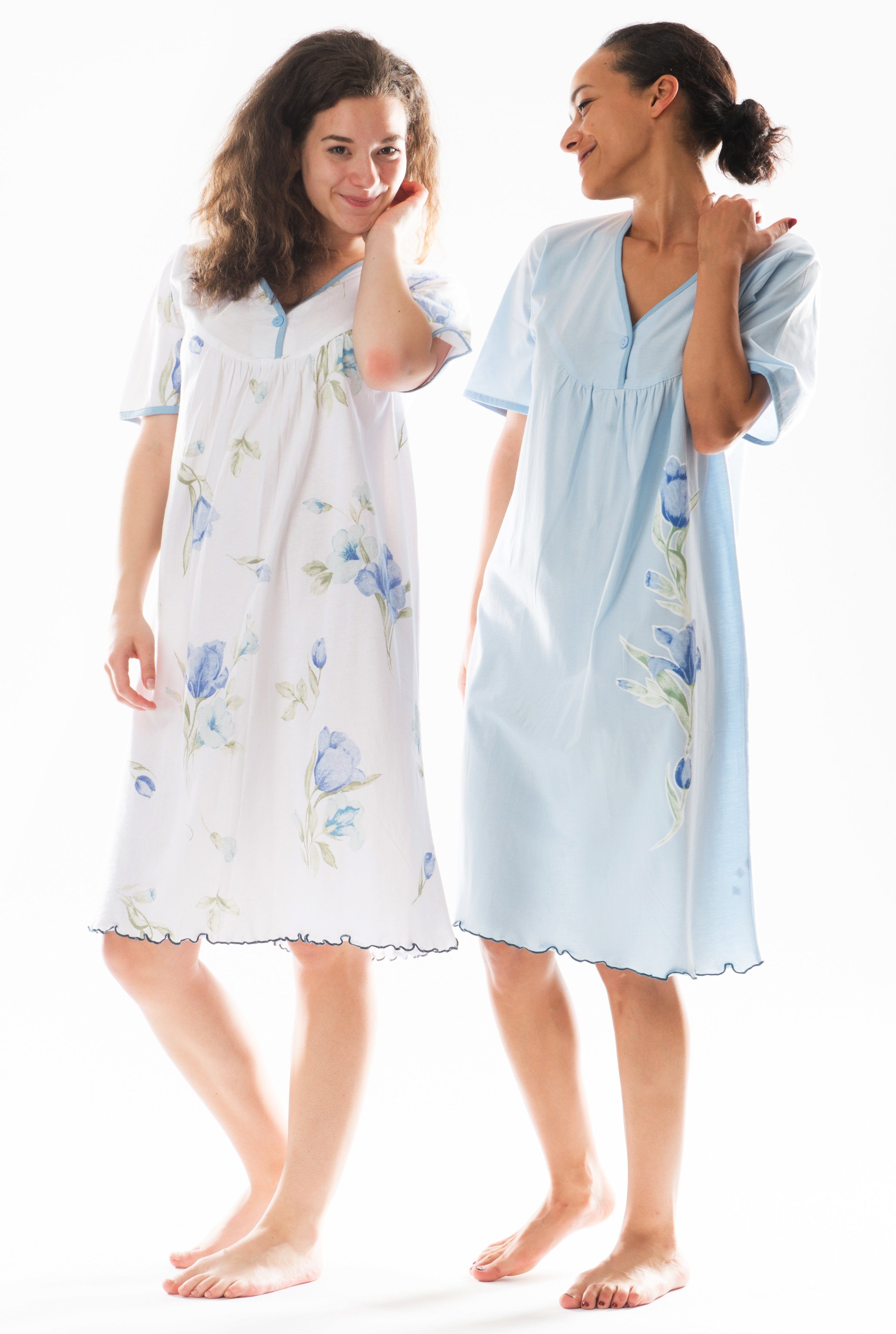 Consult-Tex Nachthemd Doppelpack Kurzarm Nachthemd (Set, 2-tlg., 2er-Pack) bequem zu Tragen