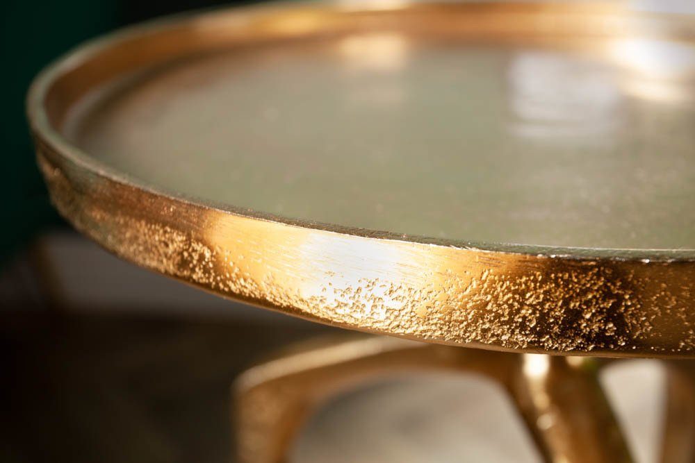 gold ABSTRACT 59cm (Set, · Tisch Chic · · riess-ambiente rund Beistelltisch Shabby · Wohnzimmer 2-St), Metall