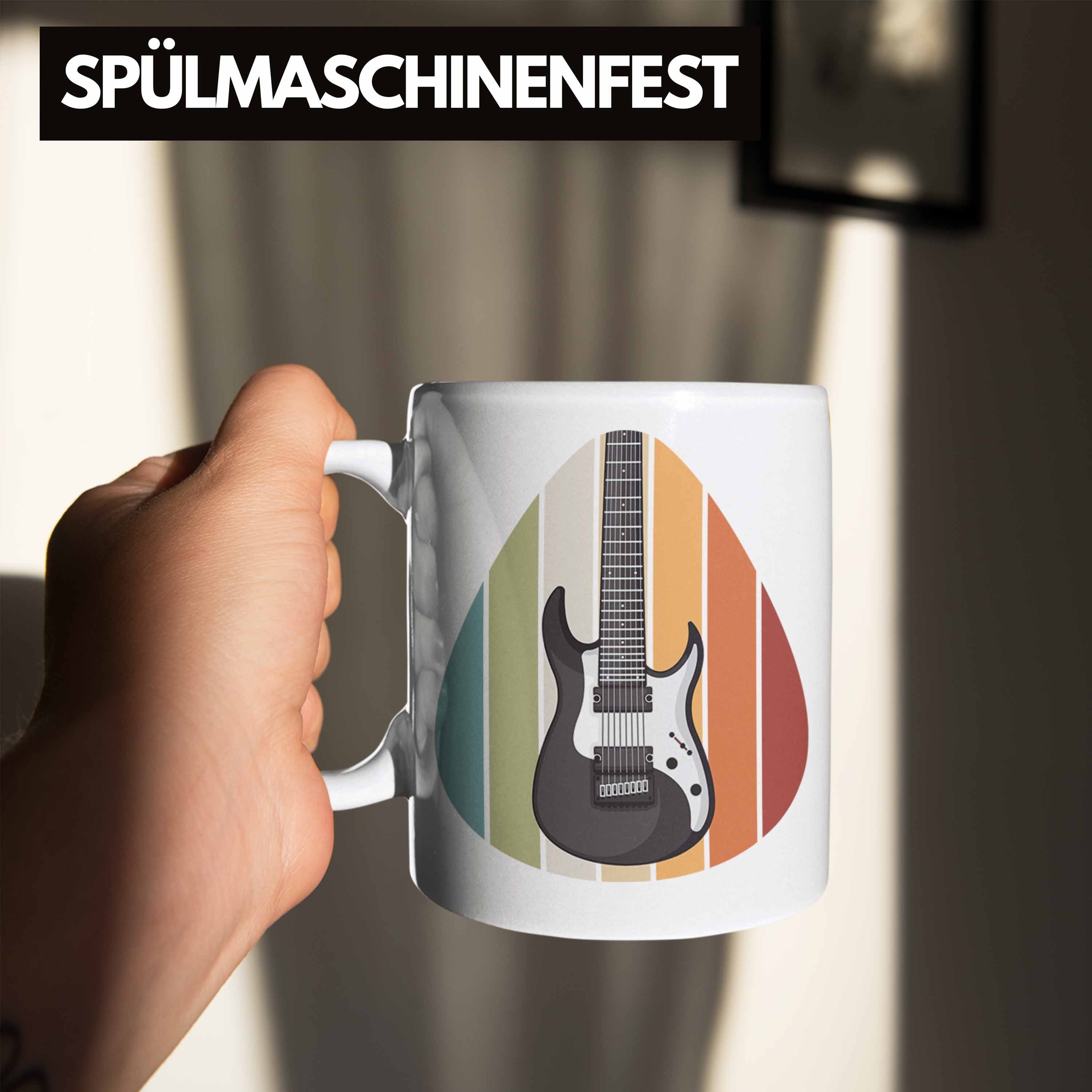 Geschenkidee Motiv Tasse Gitarristen Männer Trendation Geschenk Frauen Trendation Tasse Gitarrenspieler Weiss Gitarrist - Geschenke Gitarre