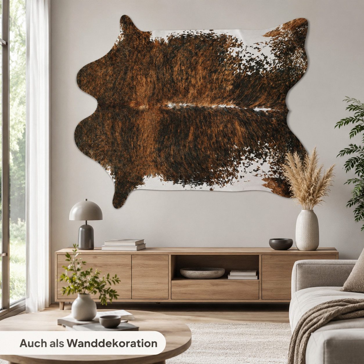 Lochas Fellteppich Teppich in Kuhfelloptik, Kurzflor, waschbar – Bild 5 von 5