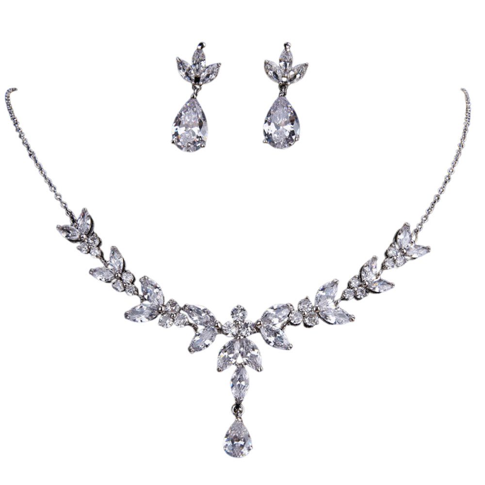 RWEUOQ Schmuckset Schmuck Hochzeit Halskette &Ohrringe günstig online kaufen