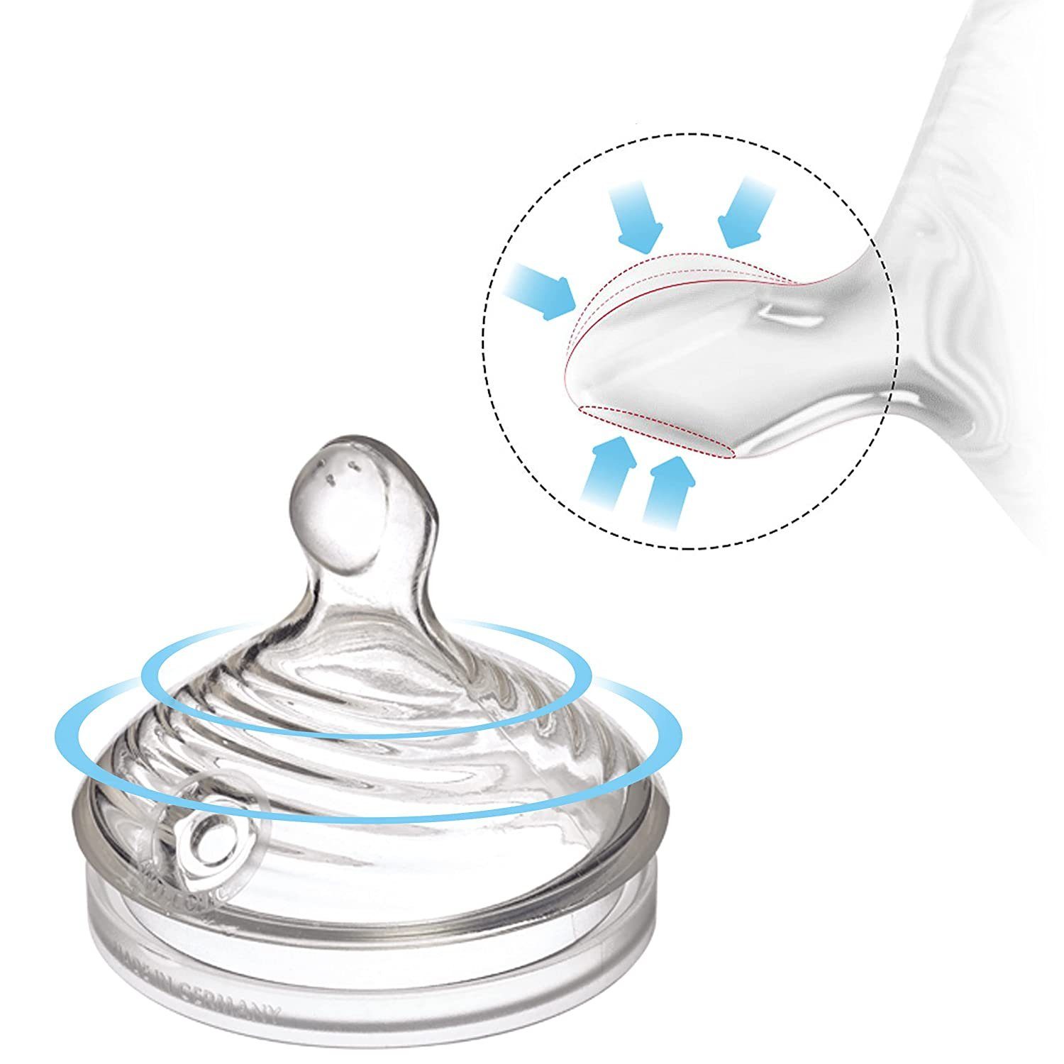 NUK Babyflasche NUK Nature Sense Babyflasche und Tragegriffe SET 150 ml 0-6 Monate