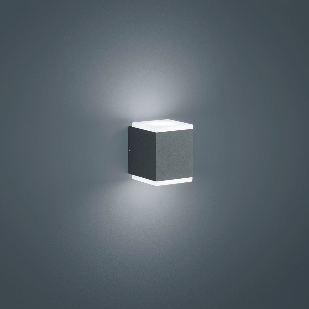 click-licht LED Außen-Wandleuchte LED Wandleuchte Kibo in graphit 2x 5W 800lm IP54, keine Angabe, Leuchtmittel enthalten: Ja, fest verbaut, LED, warmweiss, Aussenlampe, Aussenwandleuchte, Outdoor-Leuchte
