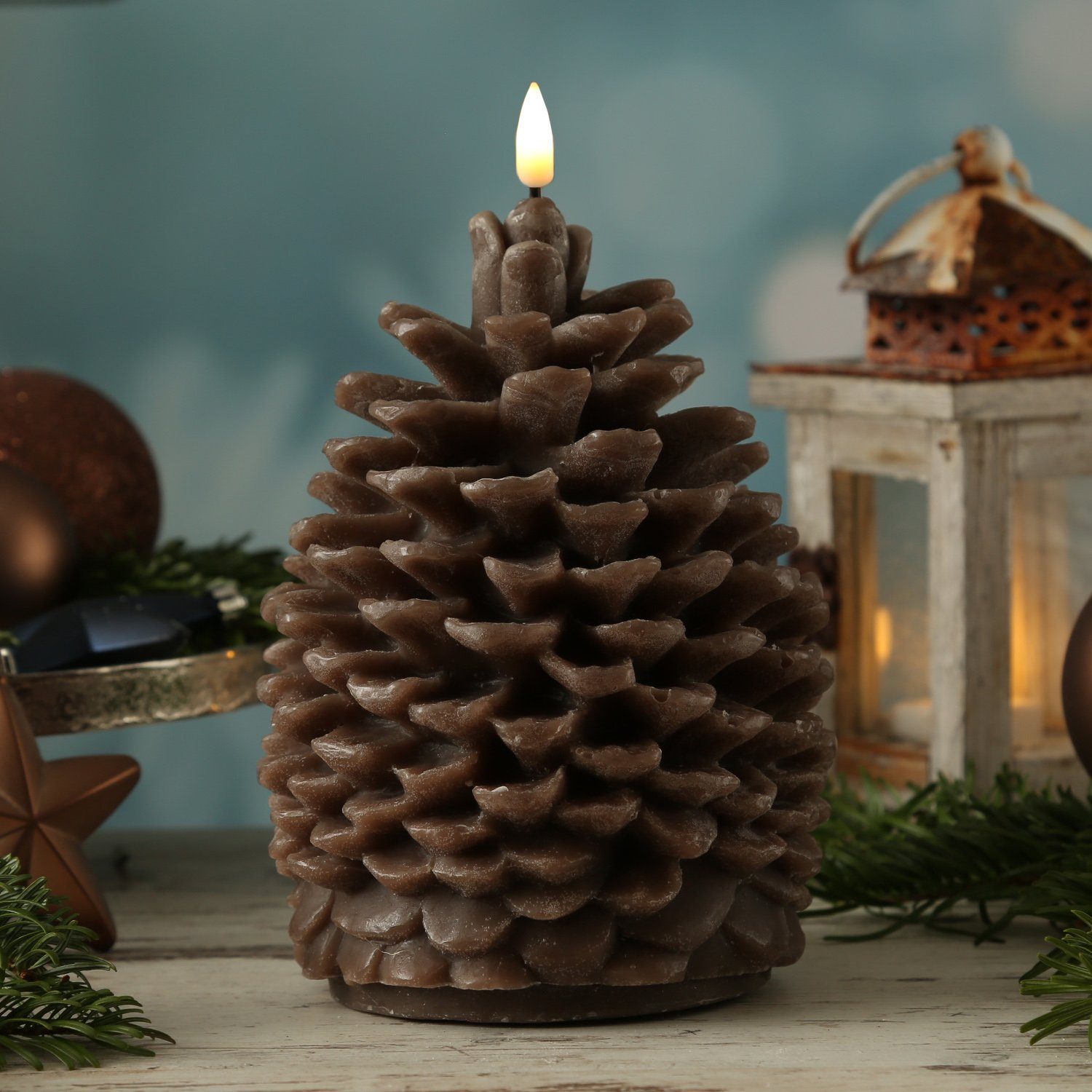 Deluxe Homeart LED-Kerze Zapfen Deluxe Homeart Tannenzapfen Zapfenform Echt günstig online kaufen