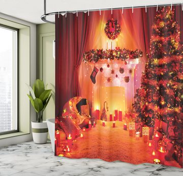 Abakuhaus Duschvorhang Moderner Digitaldruck mit 12 Haken auf Stoff Wasser Resistent Breite 175 cm, Höhe 180 cm, Weihnachten Noel New Years Theme