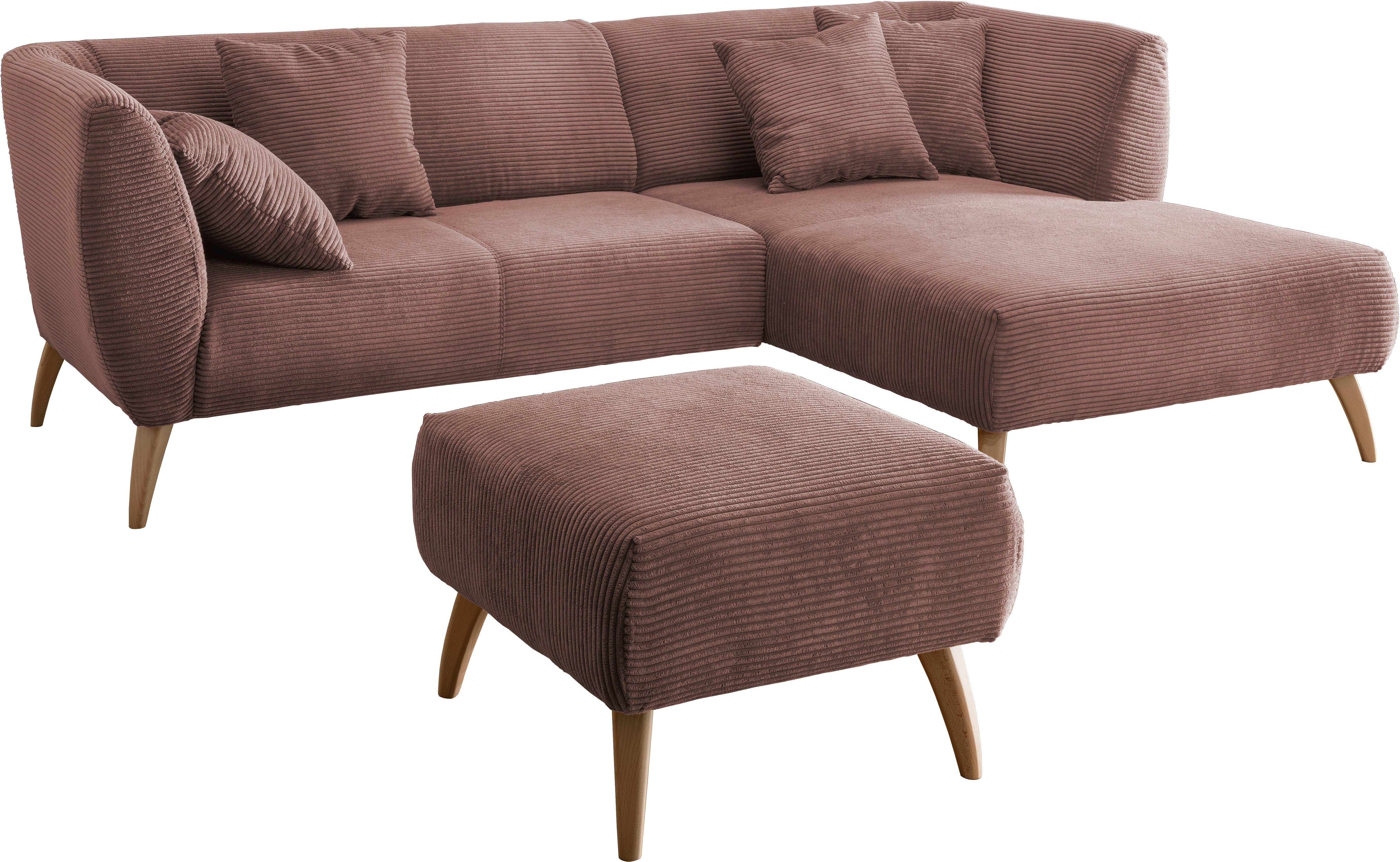 INOSIGN Ecksofa Colori L-Form, Holzfußfarbe wählbar, günstig online kaufen