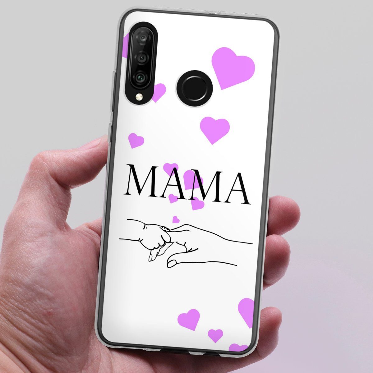 DeinDesign Handyhülle Muttertag Mama Familie Muttertag-Mama und kinder, Huawei P30 Lite Premium Silikon Hülle Bumper Case Handy Schutzhülle