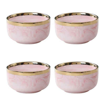 COFFEE LOVER Müslischüssel »Rosa Marmor mit Goldrand 4er Set«, Keramik, schönes & stylisches Geschirr Design