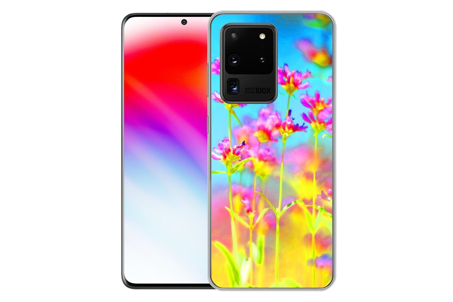 MuchoWow Handyhülle für Samsung Galaxy S20 Ultra Blumen - Kunst - Psychedelisch, Phone Case, Silikon, Schutzhülle Dünn