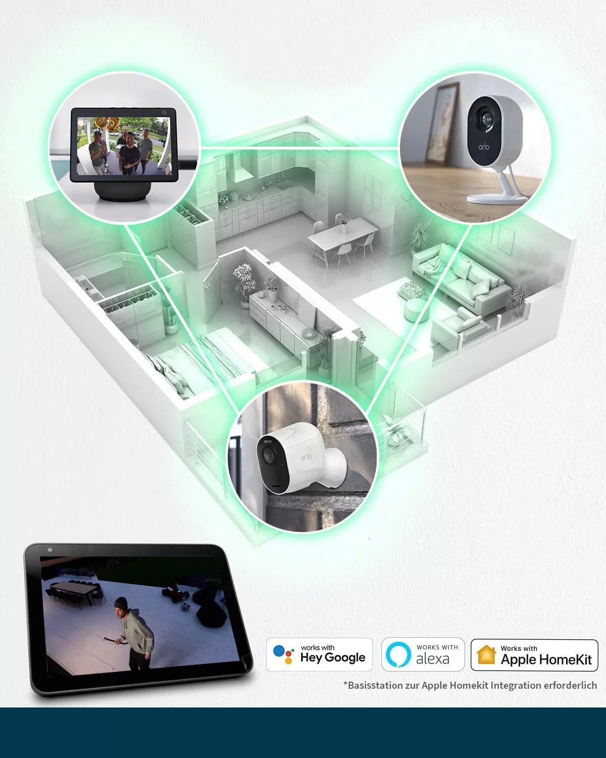 ARLO Überwachungskamera Ultra 2 4K, 2er Set VMS5240-200EUS Kabellos, WLAN IP Set 4K