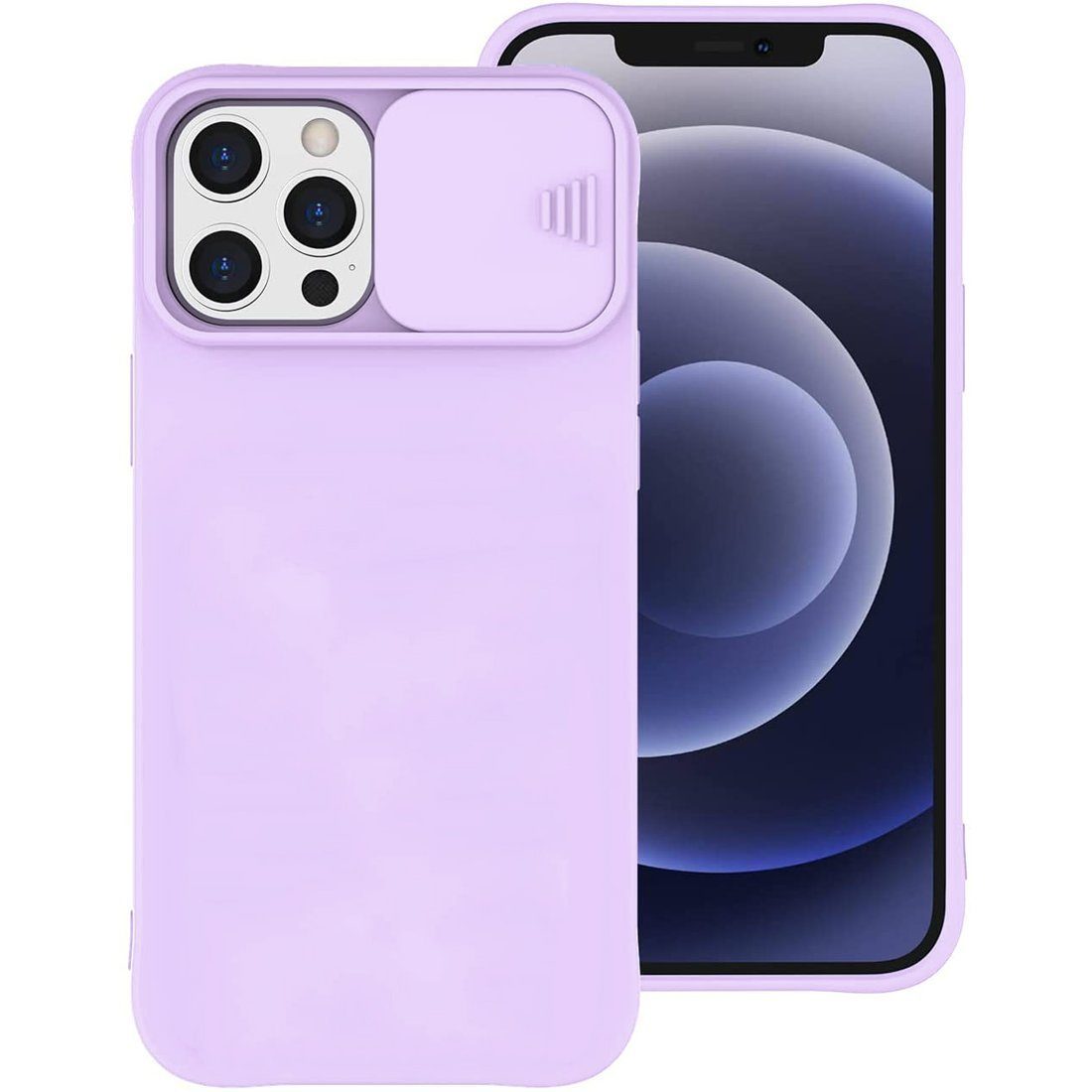 cofi1453 Handyhülle 360 Grad Schutz CamShield Silikon kompatibel mit iPhone 12 Pro, Cover Schutzhülle
